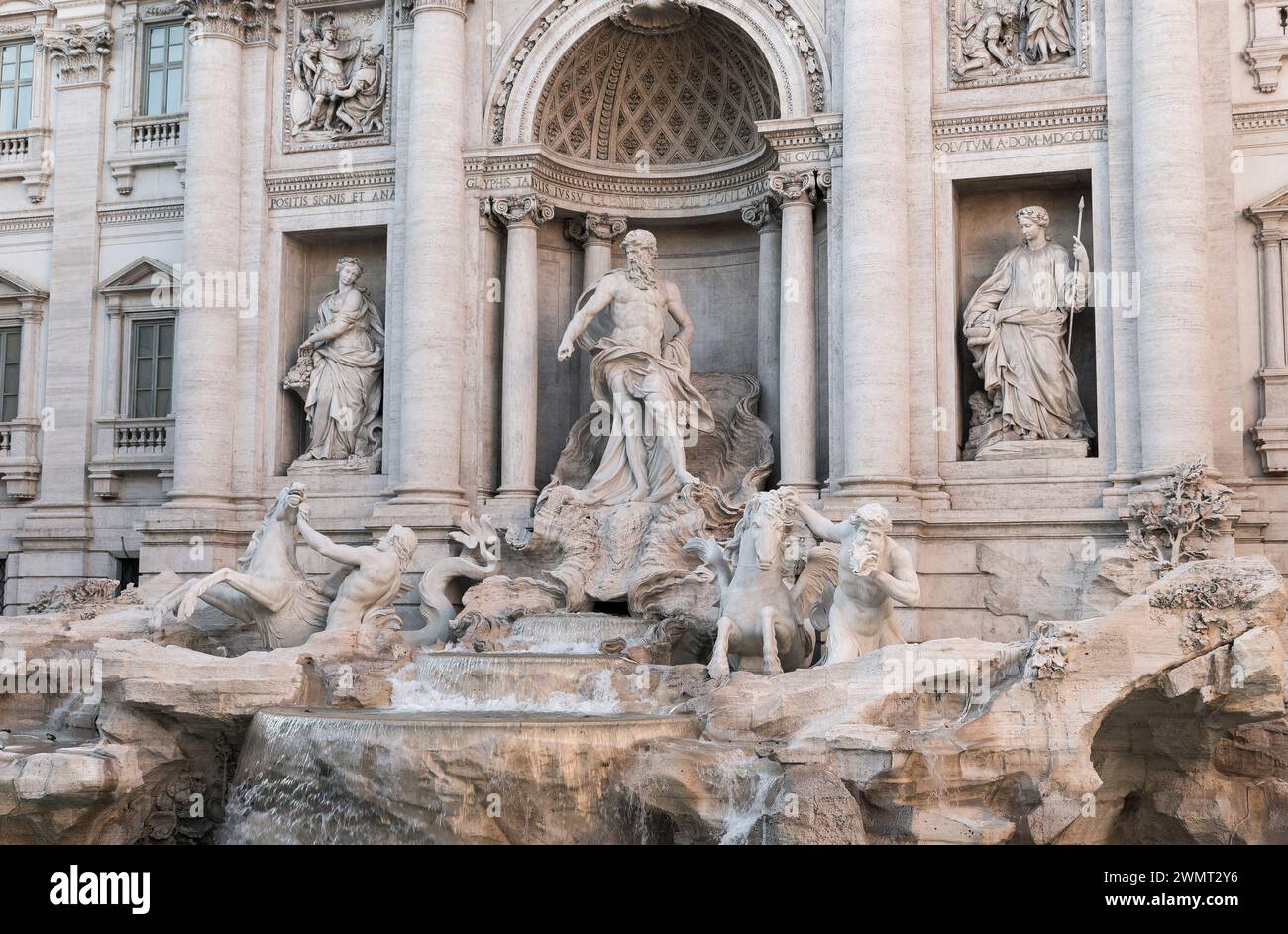 Beautiful “Points of View” of The Trevi Fountain (Fontana di Trevi) in Rome, Lazio Province, Italy. Stock Photo