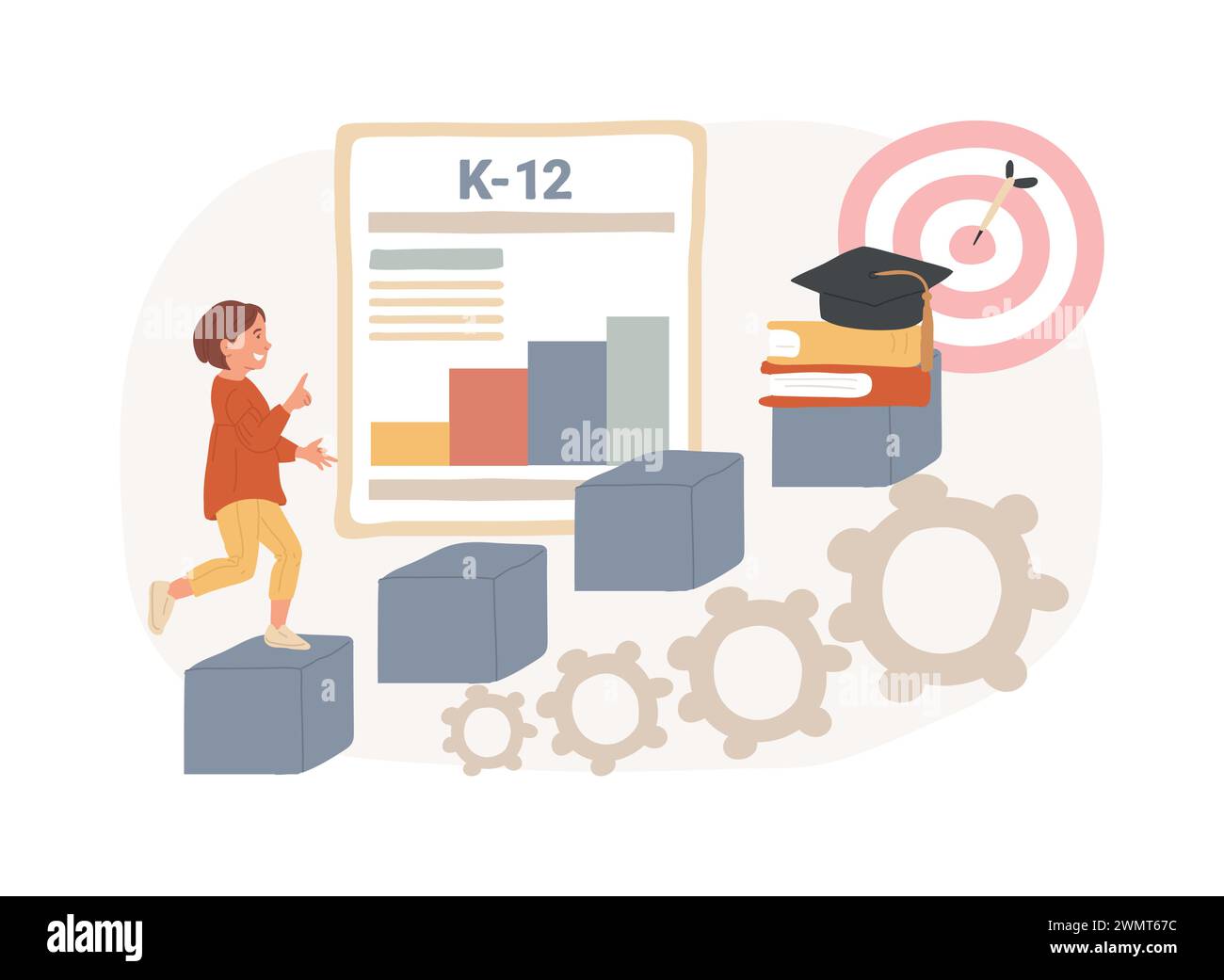K 12 program isolated concept vector illustration k 12 education