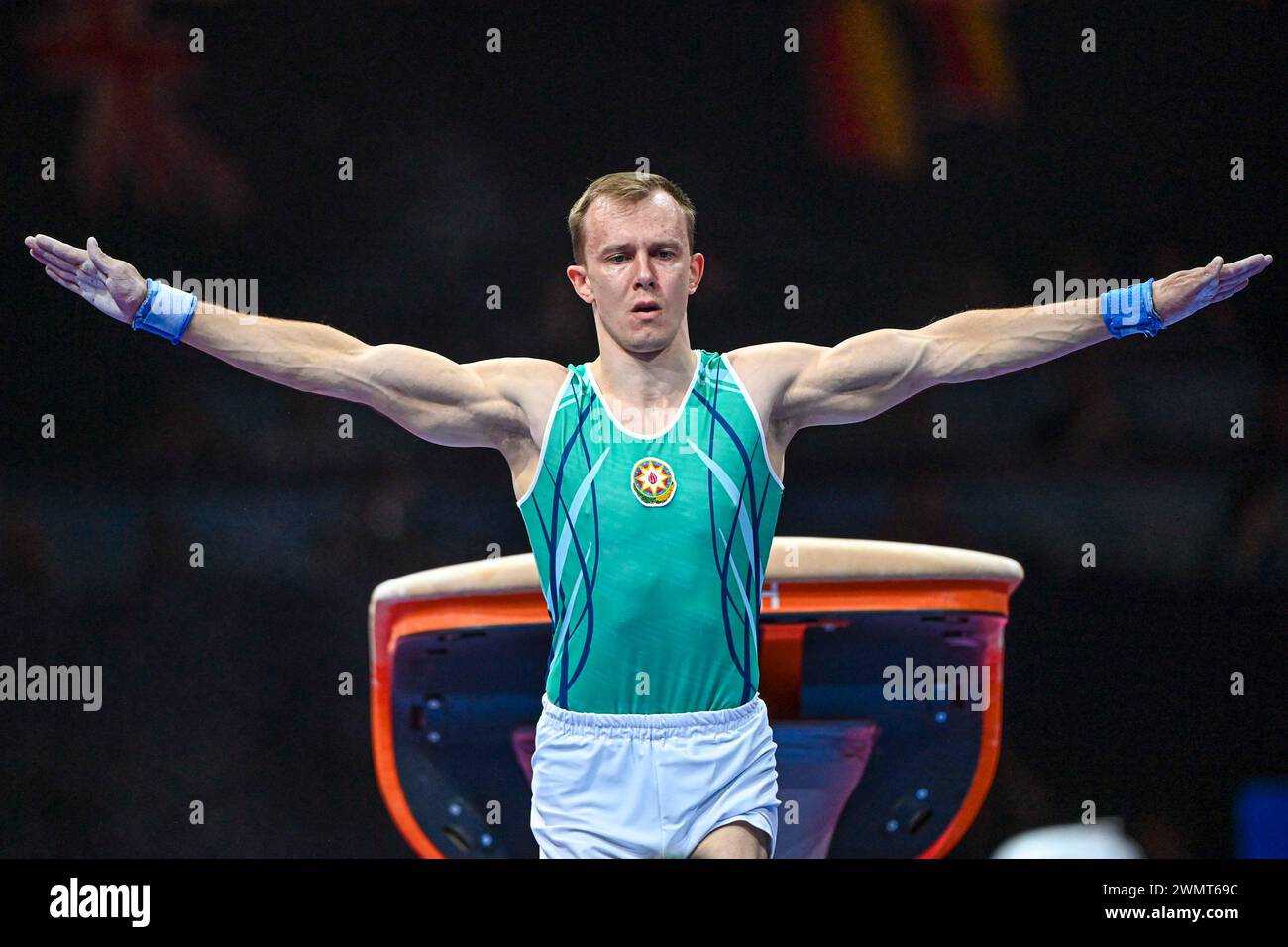 Ivan Tikhonov (Azerbaiyan). European Championships Munich 2022: Artistic Gymnastics. Stock Photo