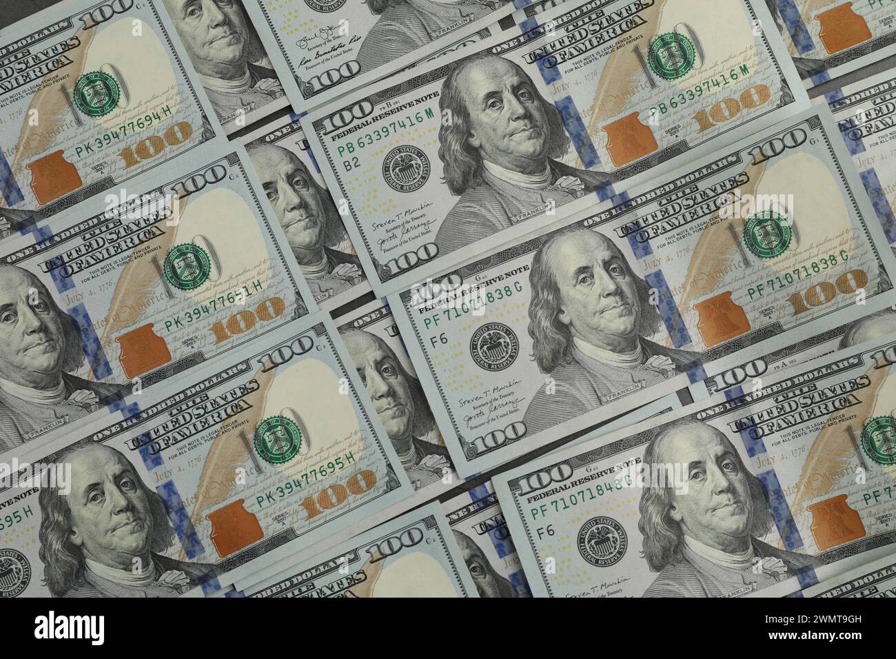 Money Banknotes Money exchange. Dollar banknotes as background, top view Stock Photo ...
