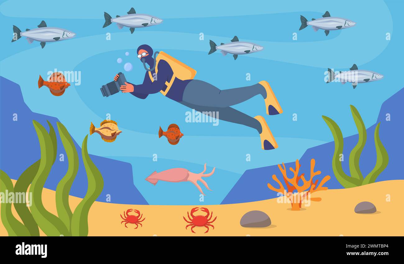 underwater-diver-vector-concept-stock-vector-image-art-alamy