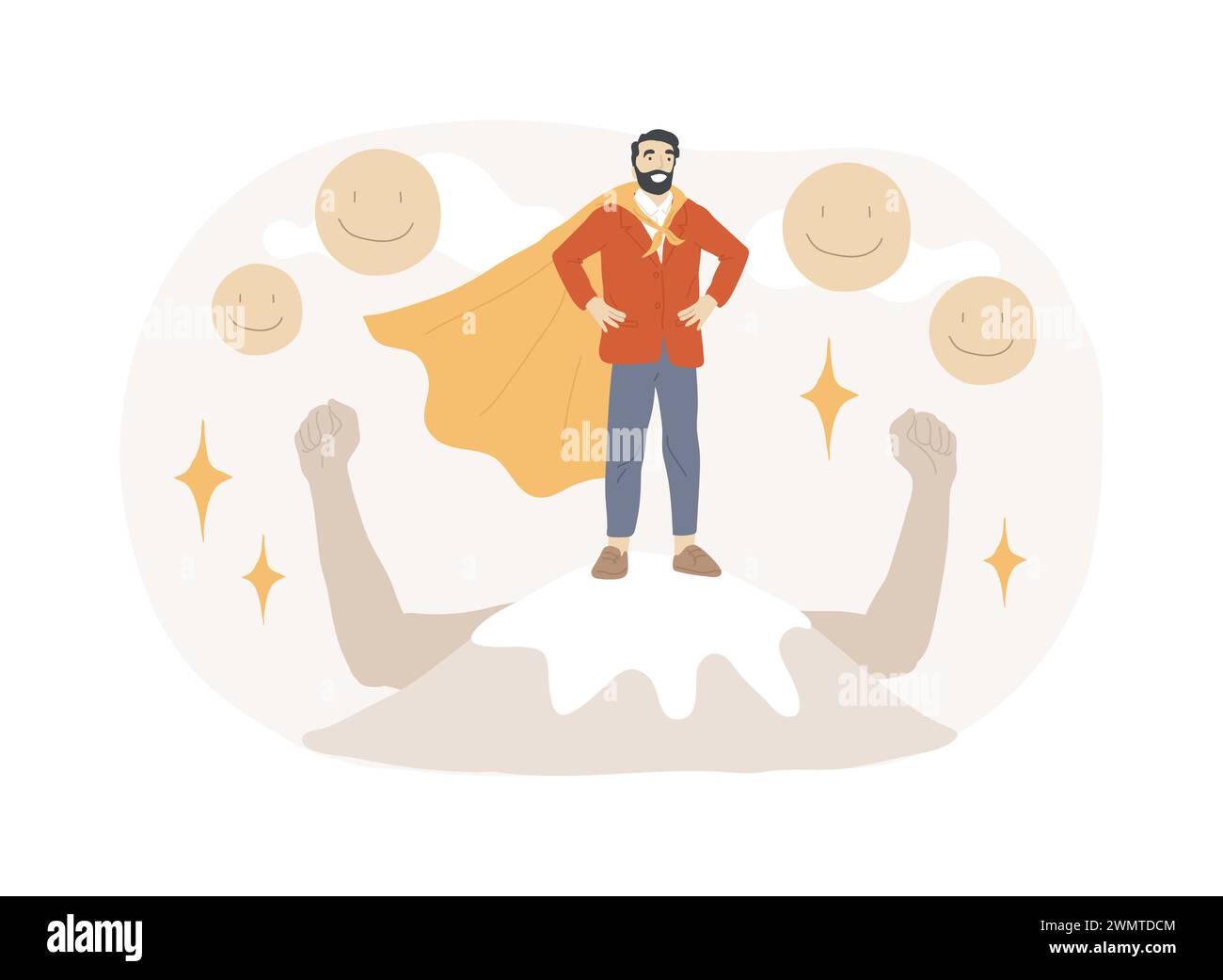 Self-esteem isolated concept vector illustration. Self-respect and self ...
