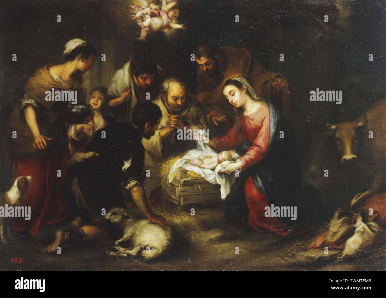 Murillo Bartolomé Esteban - Adoration of the Shepherds (not dated) Stock Photo