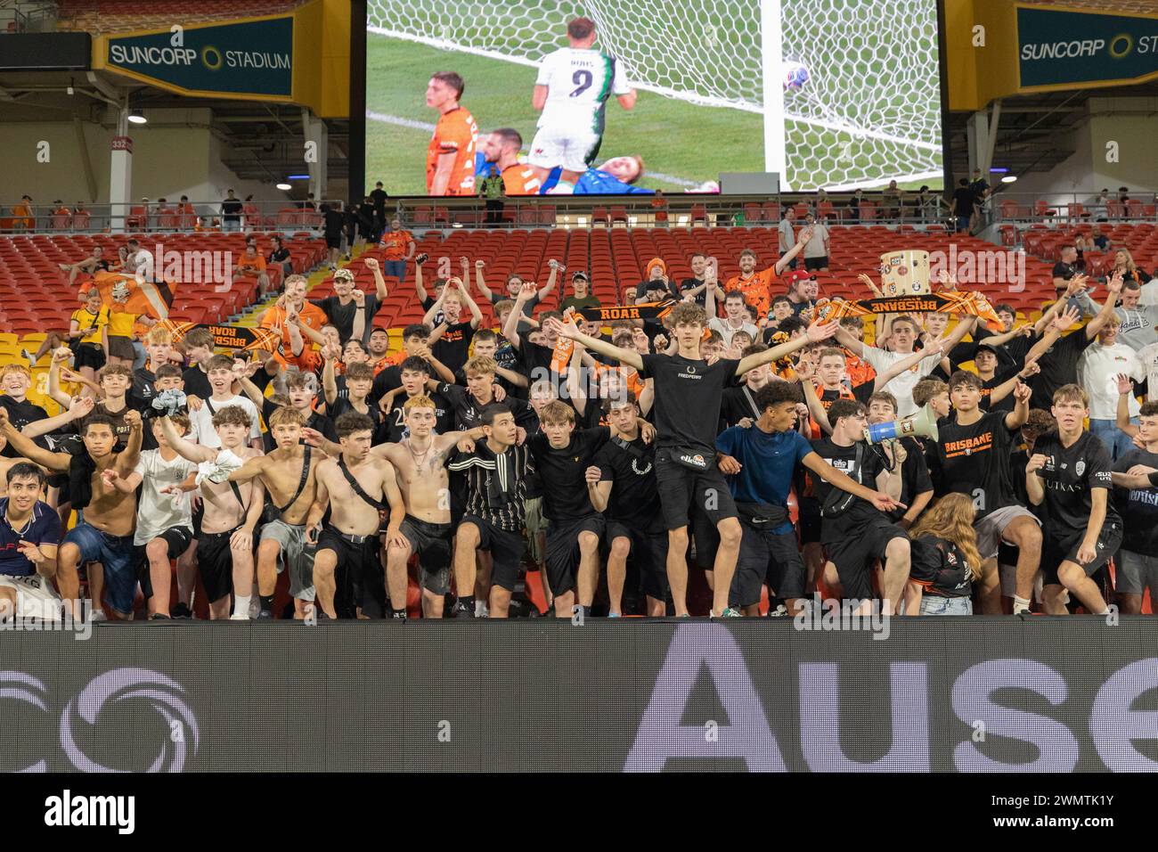 Brisbane, Australia. 23rd Feb 2024. Brisbane fans after the Isuzu Ute A