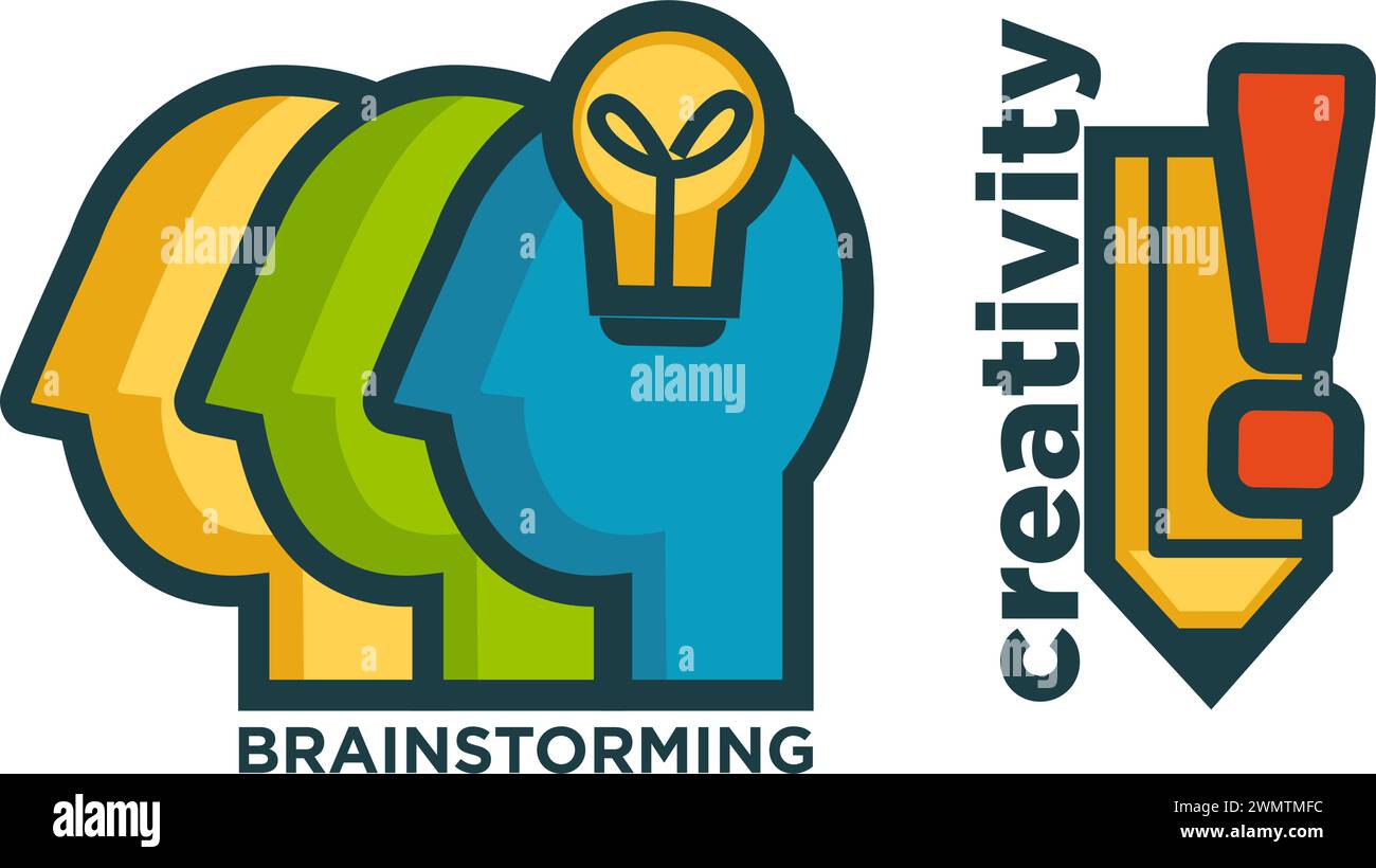 Brainstorming creativity logo concept, inspiration Stock Vector Image ...