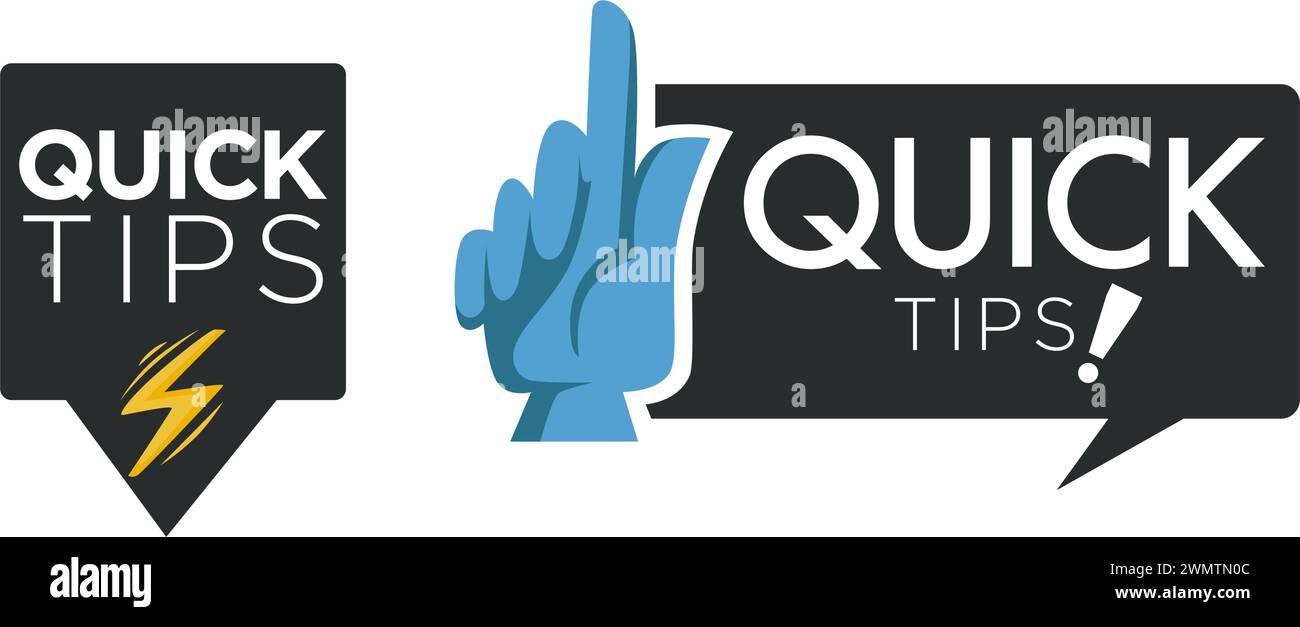 Quick tips sticker design, advices and suggestions Stock Vector Image ...