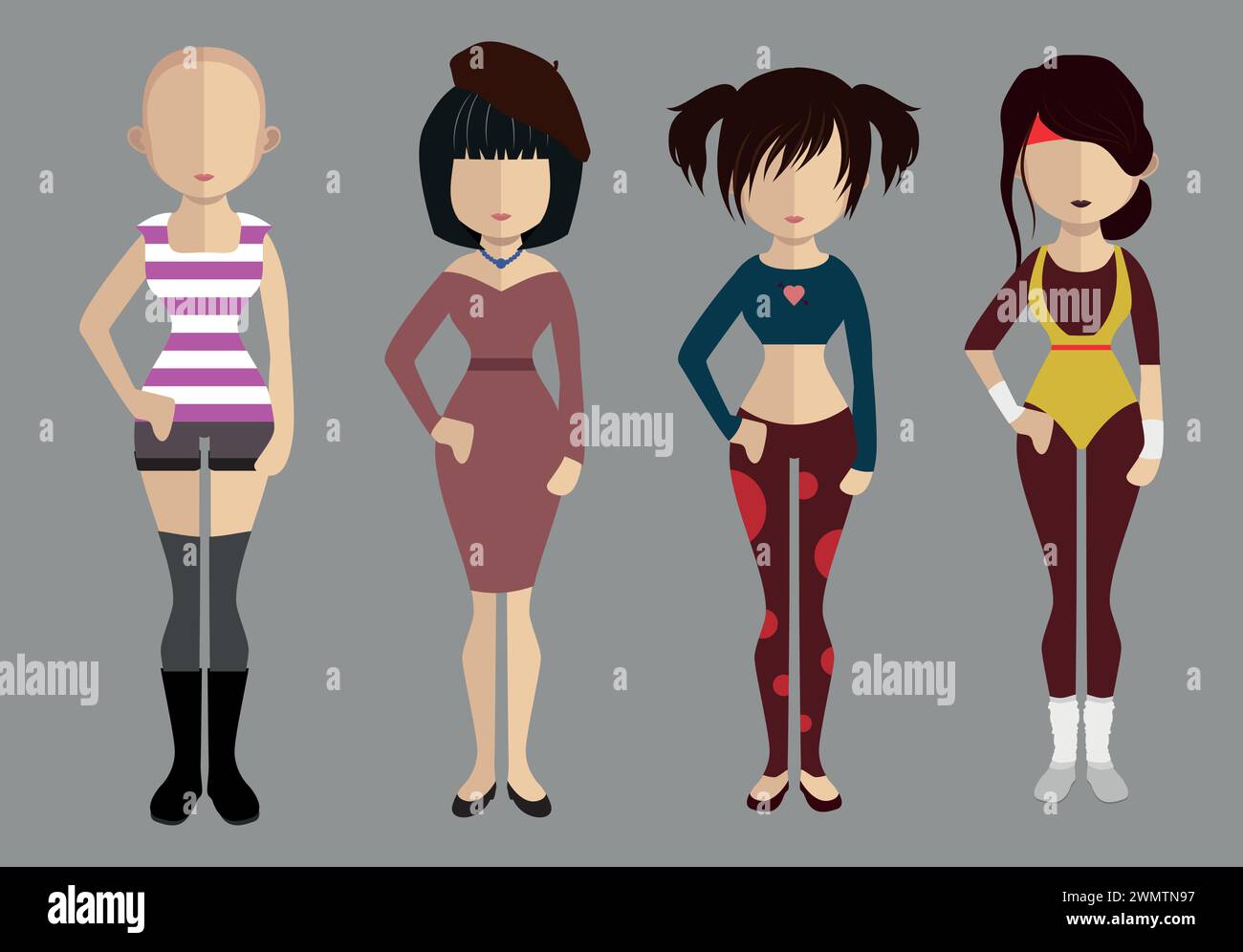 Vector Modern people avatars set Stock Vector