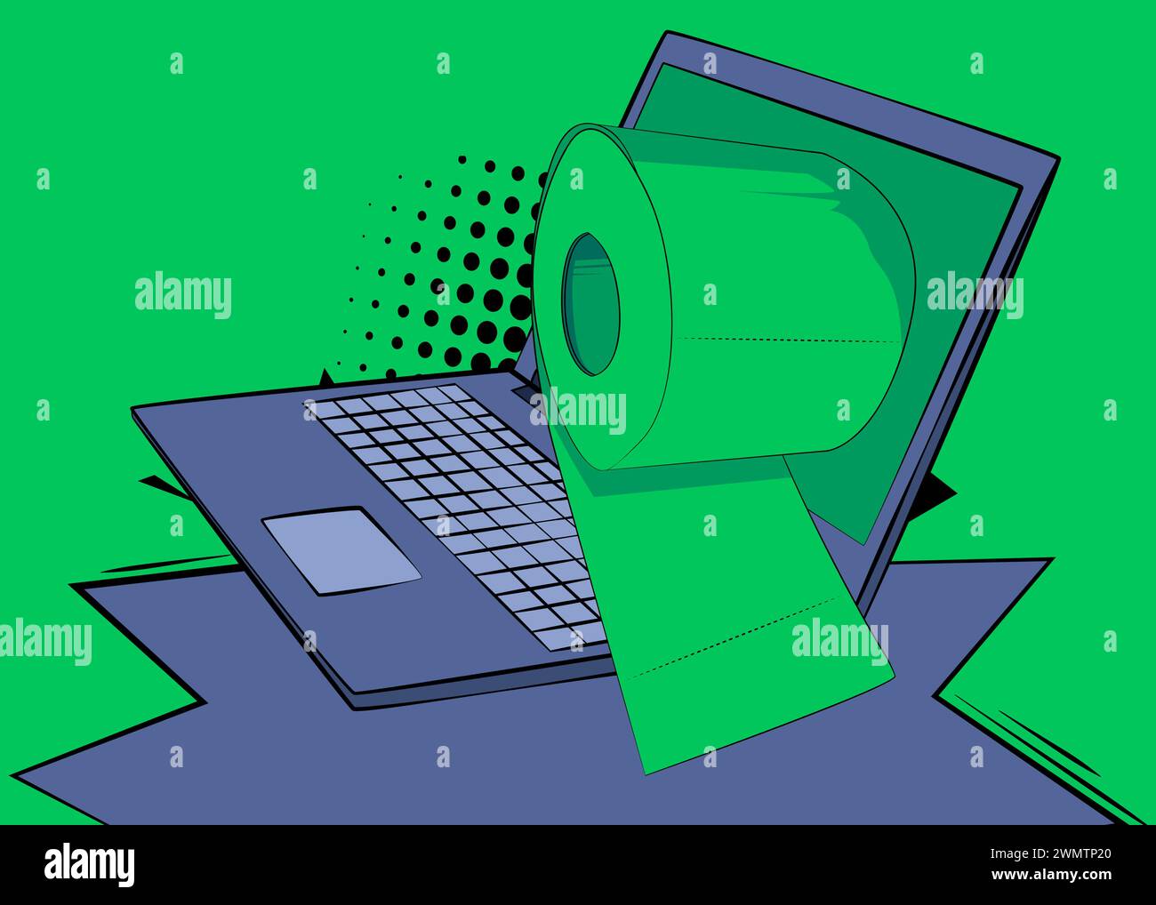 Cartoon Laptop Toilet Paper, comic book Notebook Hygiene Accessory