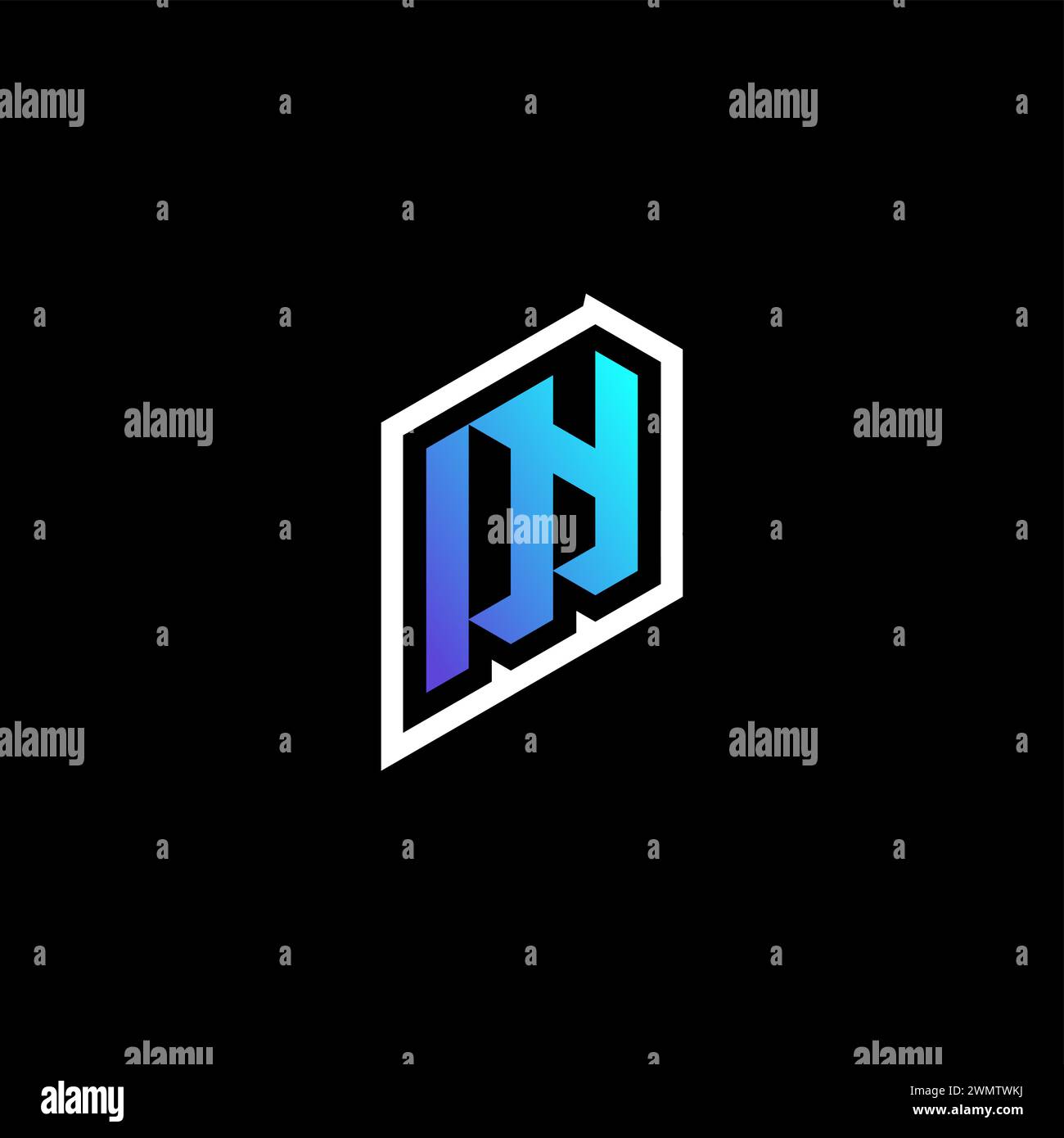 DY initial gradient blue gaming concept ideas for esport team, twitch and streamer Stock Vector