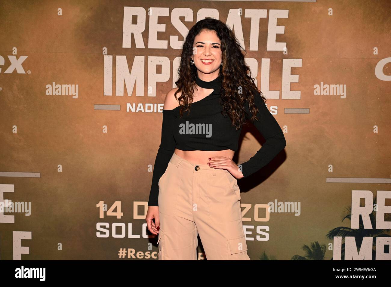 Mexico City, Mexico. 27th Feb, 2024. Karla Abreu is attending the ''Land of Bad'' red carpet at Cinemex Antara in Mexico City, Mexico, on February 27, 2024. (Photo by Carlos Tischler/Eyepix Group) Credit: NurPhoto SRL/Alamy Live News Stock Photo