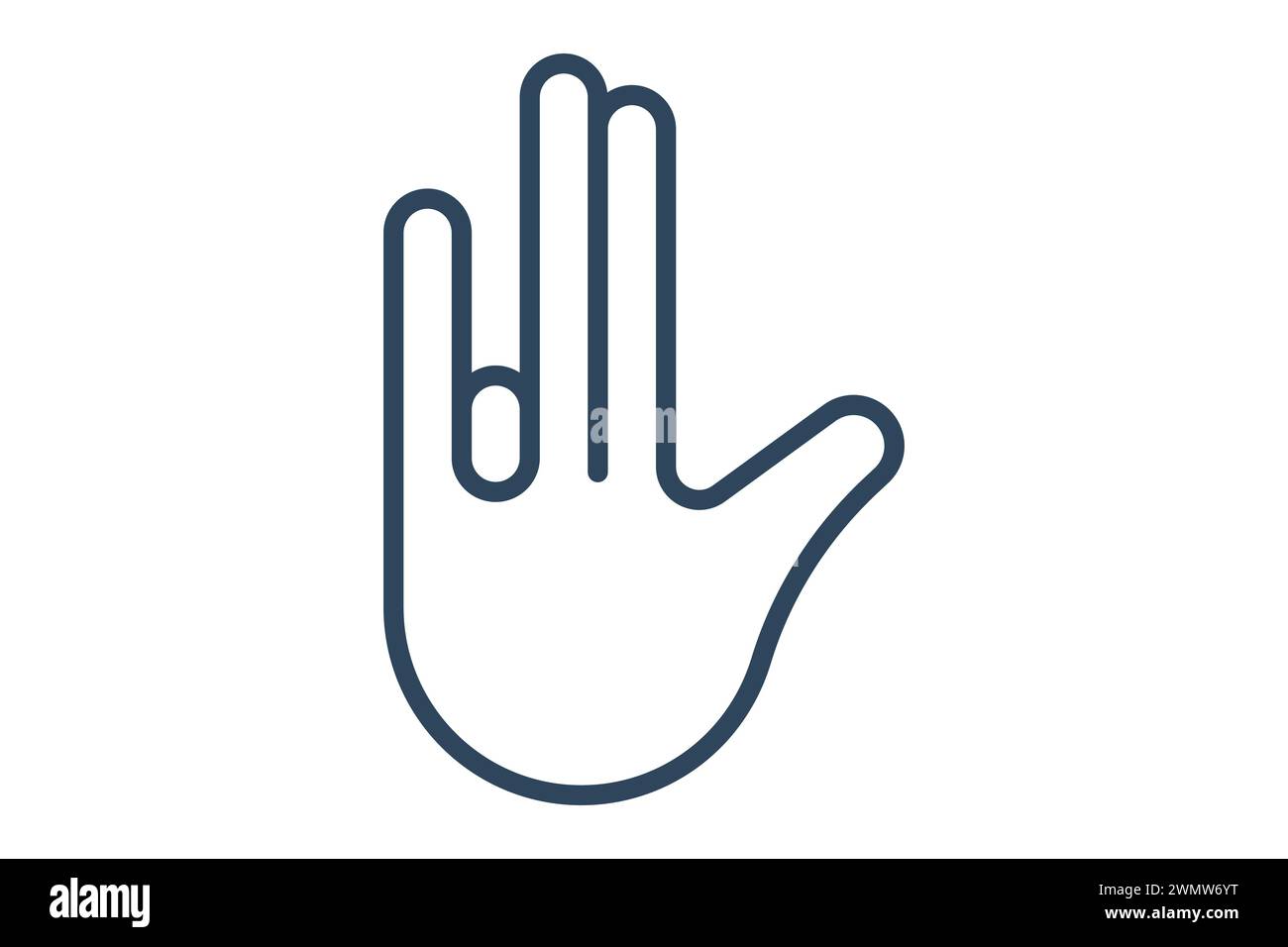 good sign language. positive good sign in with diverse hands, symbolizing approval. line icon style. element illustration Stock Vector