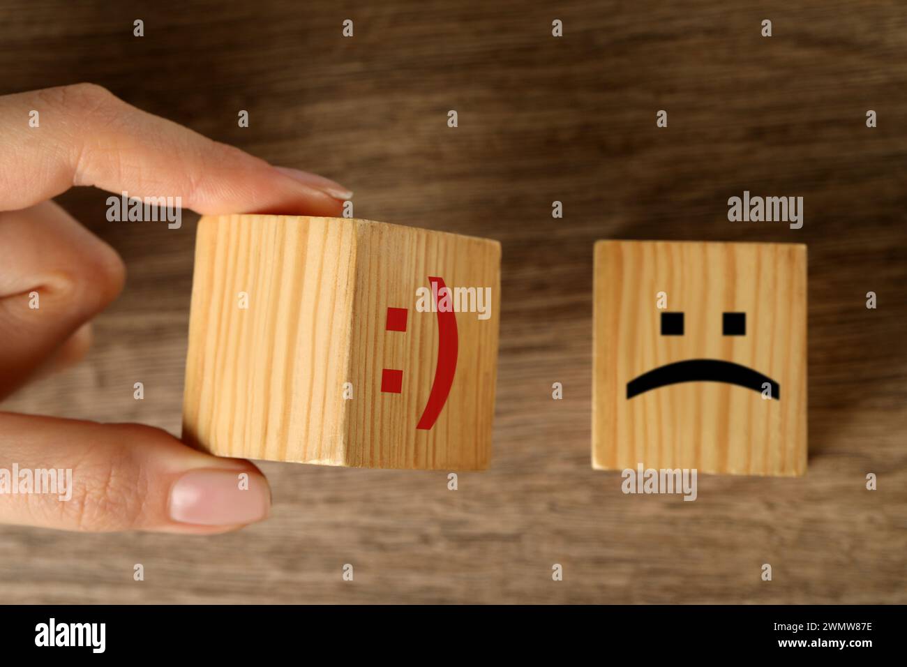 Happy sad woman balance hi-res stock photography and images - Alamy