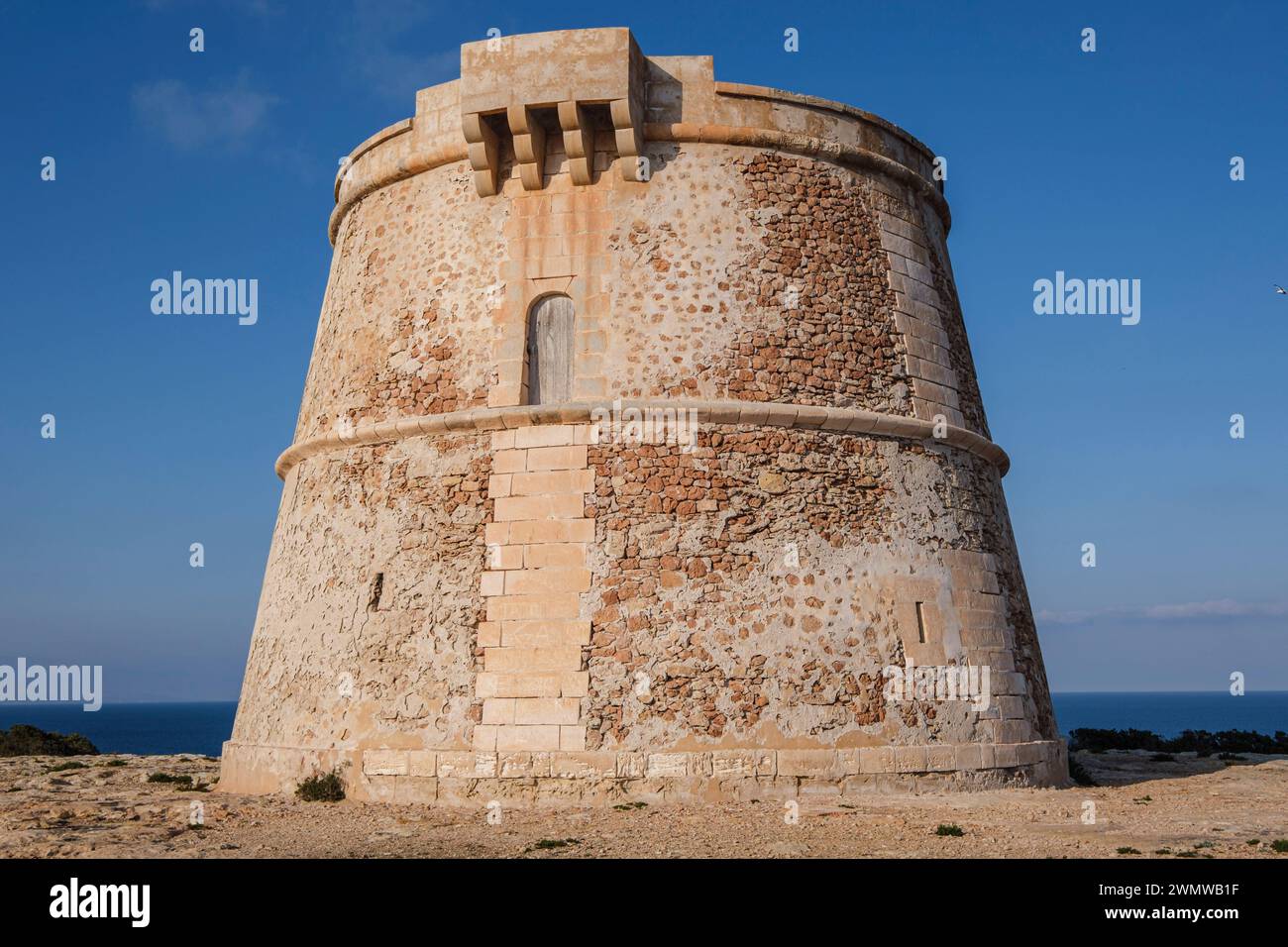 Torre de sa Punta Prima, Formentera, Pitiusas Islands, Balearic Community, Spain Stock Photo