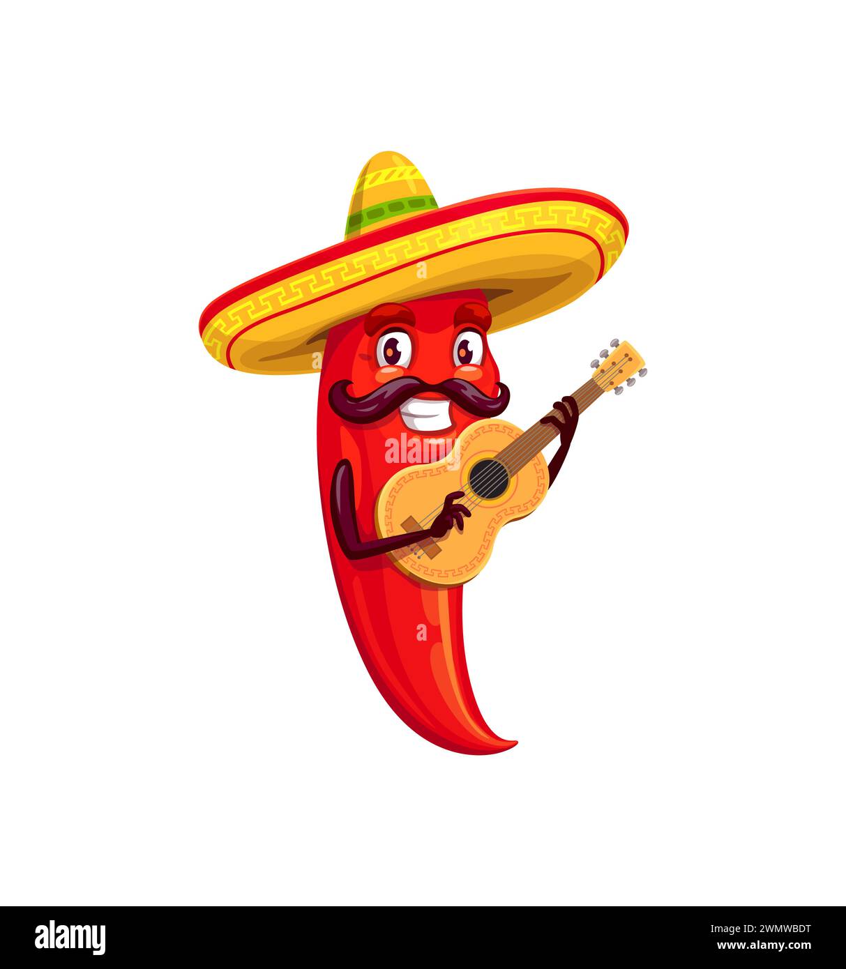 Mexican red hot chili pepper, Cinco de mayo holiday Mariachi musician
