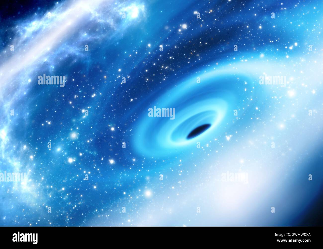 Supermassive black hole at the Milky Way Galactic Center Stock Photo