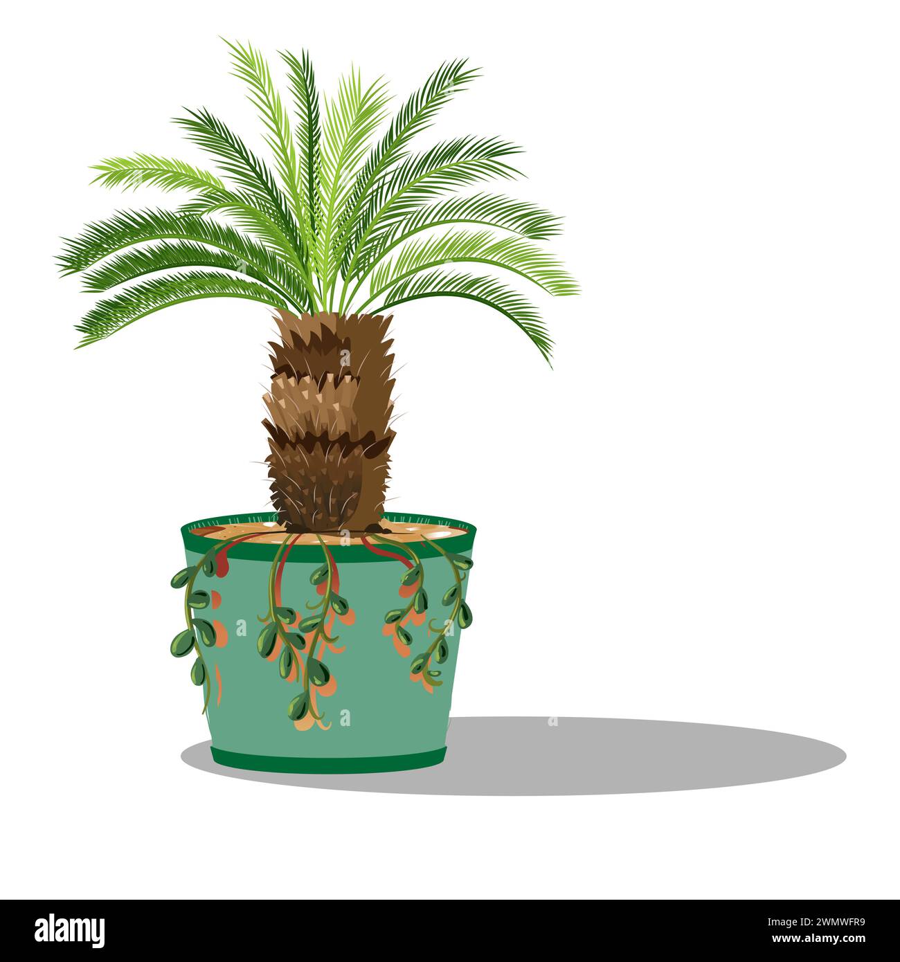 art illustration design concept of realistic plant at pot Stock Vector ...