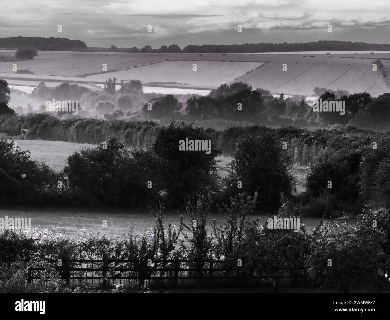 Landscape of farmland, Ford, Nr Salisbury, Wiltshire, UK Stock Photo