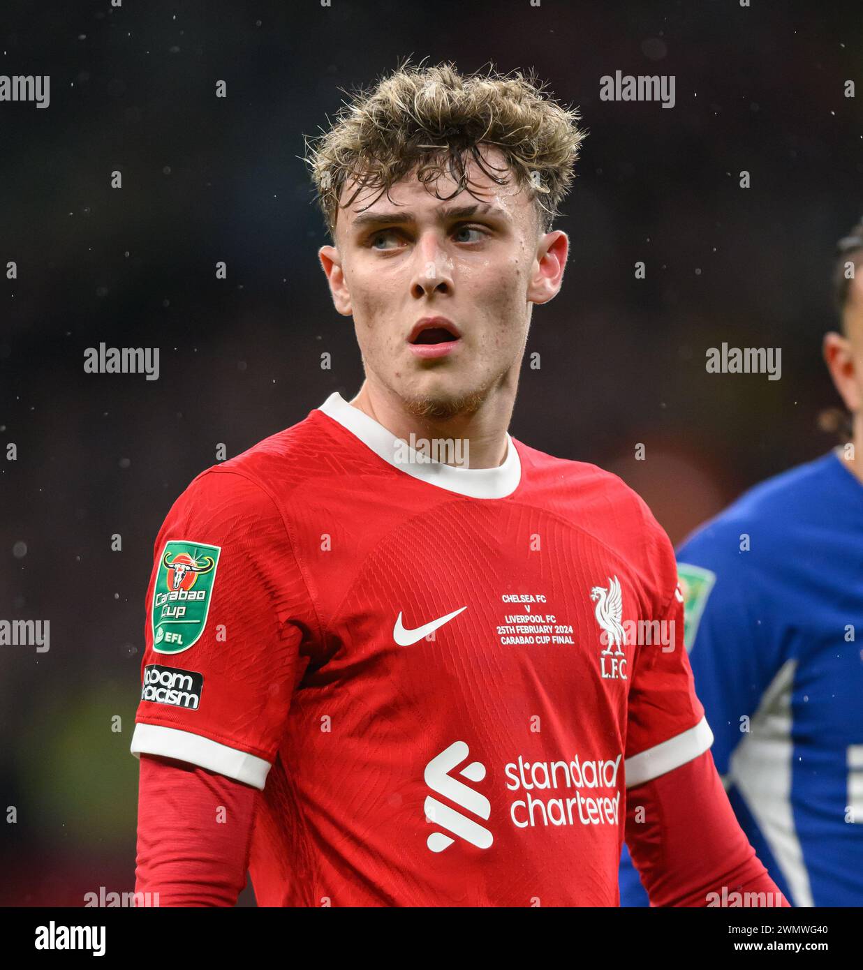 London, UK. 25th Feb, 2024 - Chelsea v Liverpool - Carabao Cup Final - Wembley Stadium.                                                                        Liverpool's Bobby Clark in action against Chelsea.                            Picture Credit: Mark Pain / Alamy Live News Stock Photo