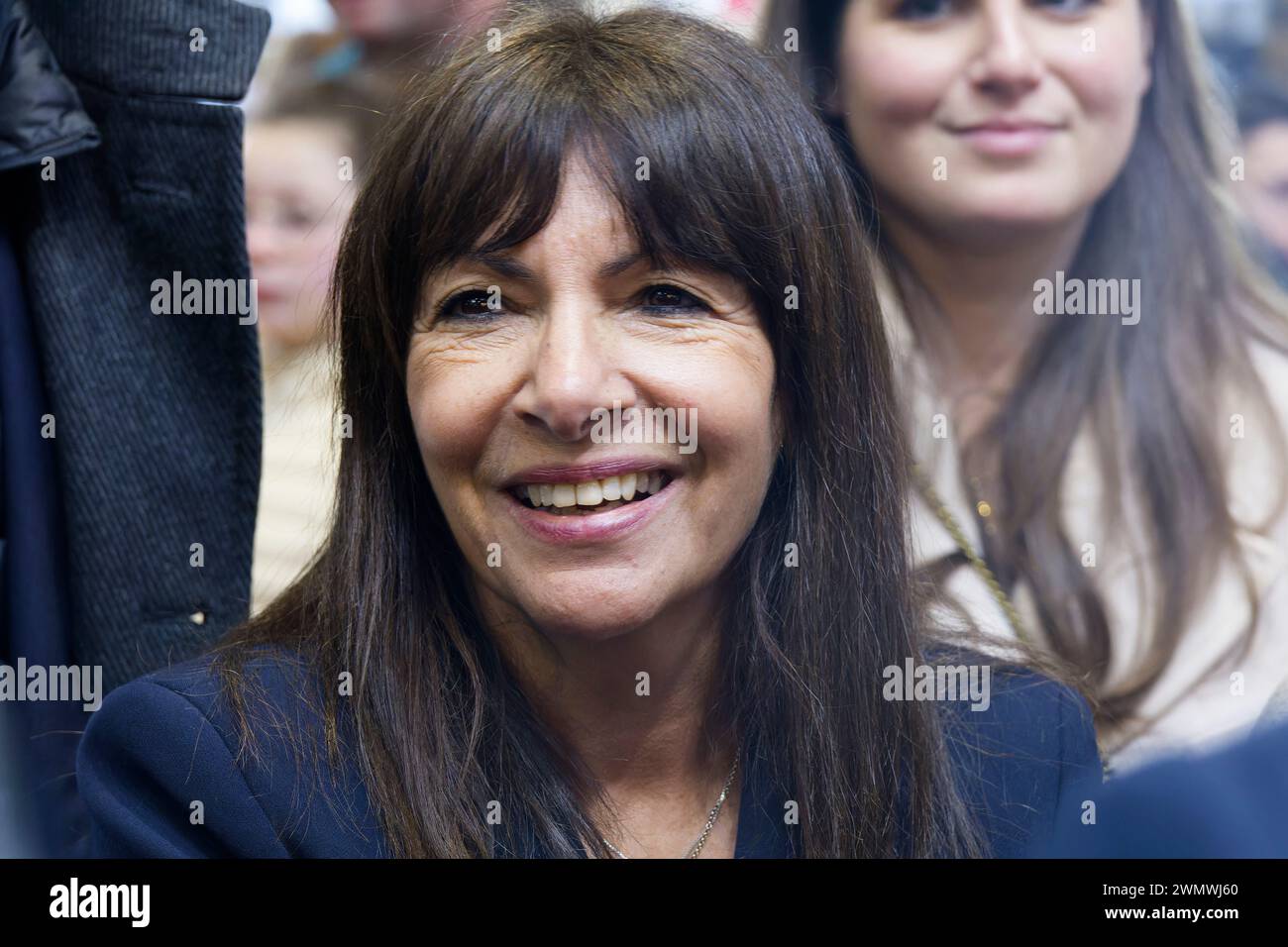 Paris, France. 27th Feb, 2024. Anne Hidalgo, mayor of Paris visits the 60th international agricultural show at the Exhibition Center in Paris, France. Stock Photo