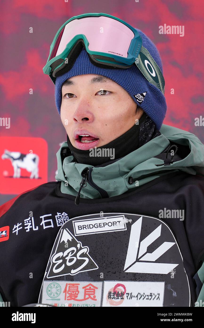 Nagano, Japan. 28th Feb, 2024. Kira Kimura Snowboarding COWDAY SLOPE