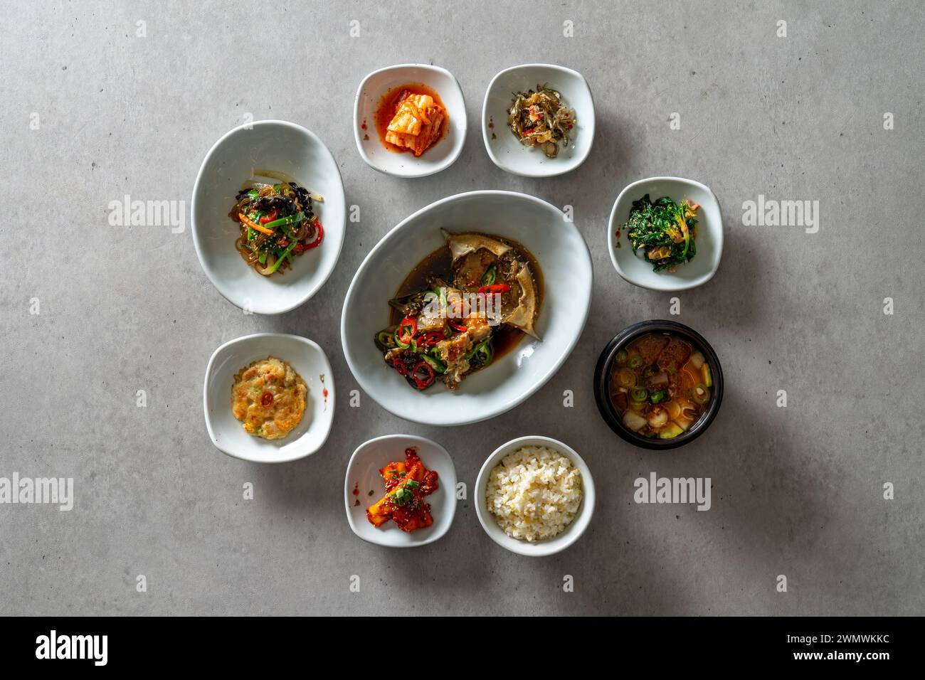 Korean food dish Soy Sauce Marinated Crab, Set Menu, Grilled La Ribs