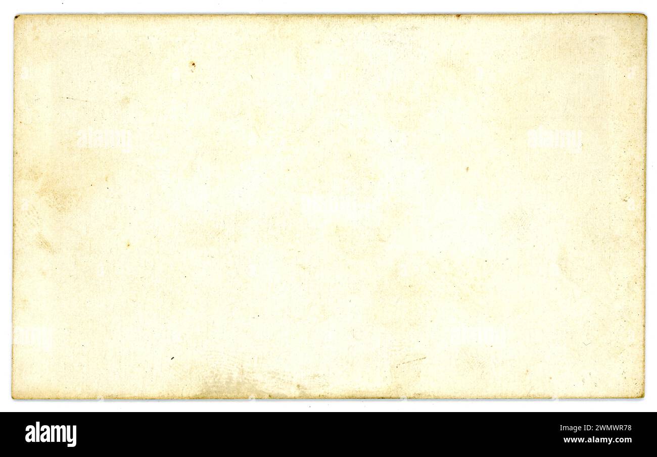Reverse of original early to mid 1860's British Victorian Carte de Visite (visiting card or CDV) blank, U.K. Stock Photo