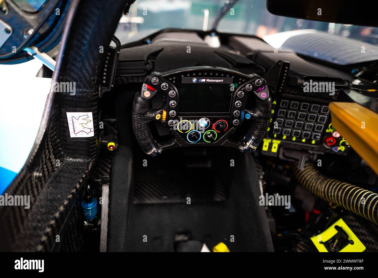 Lusail, Qatar. 26th Feb, 2024. BMW Hybrid V8 steering wheel, volant