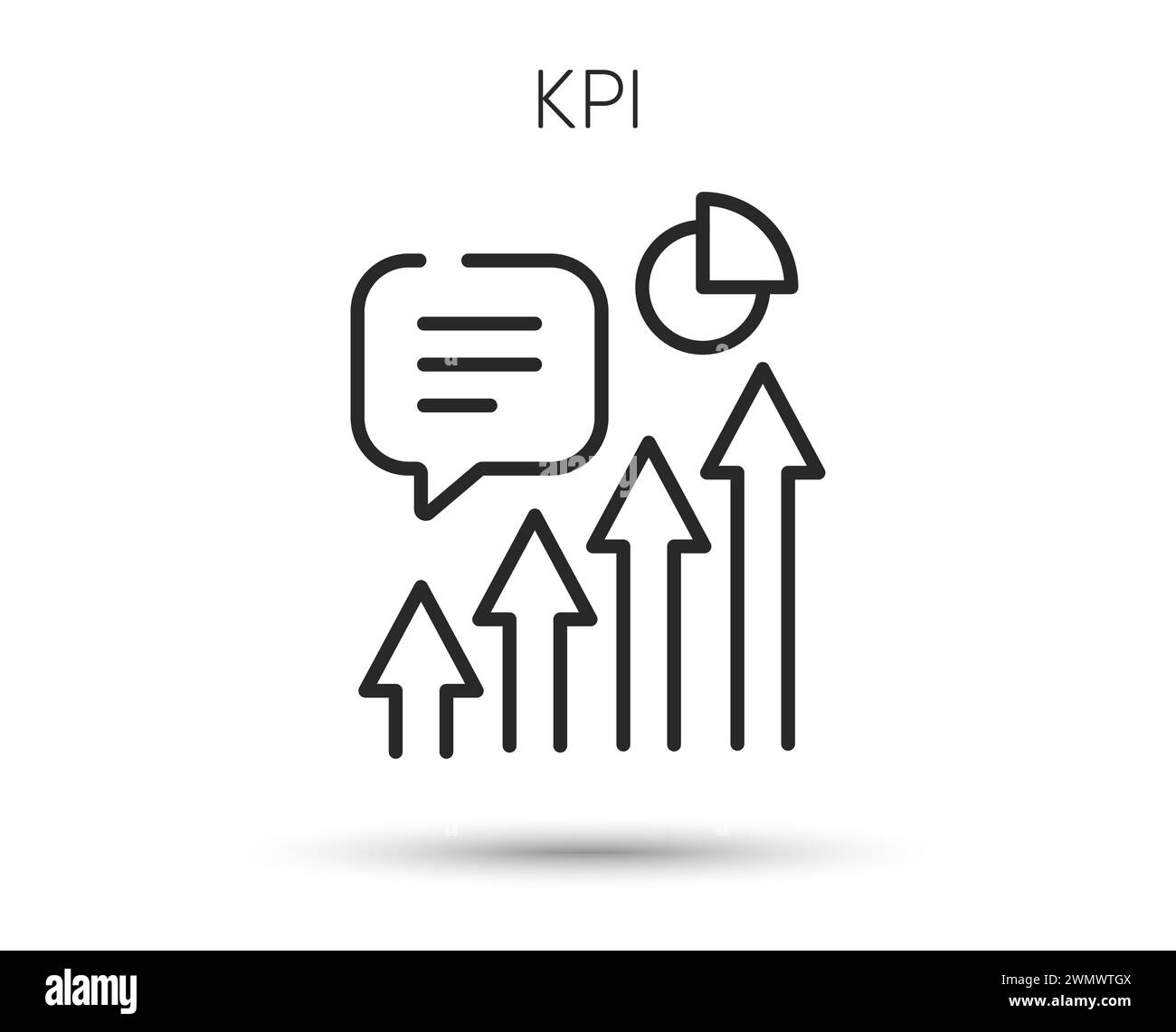 Kpi line icon. Key performance indicator sign. Progress and success ...