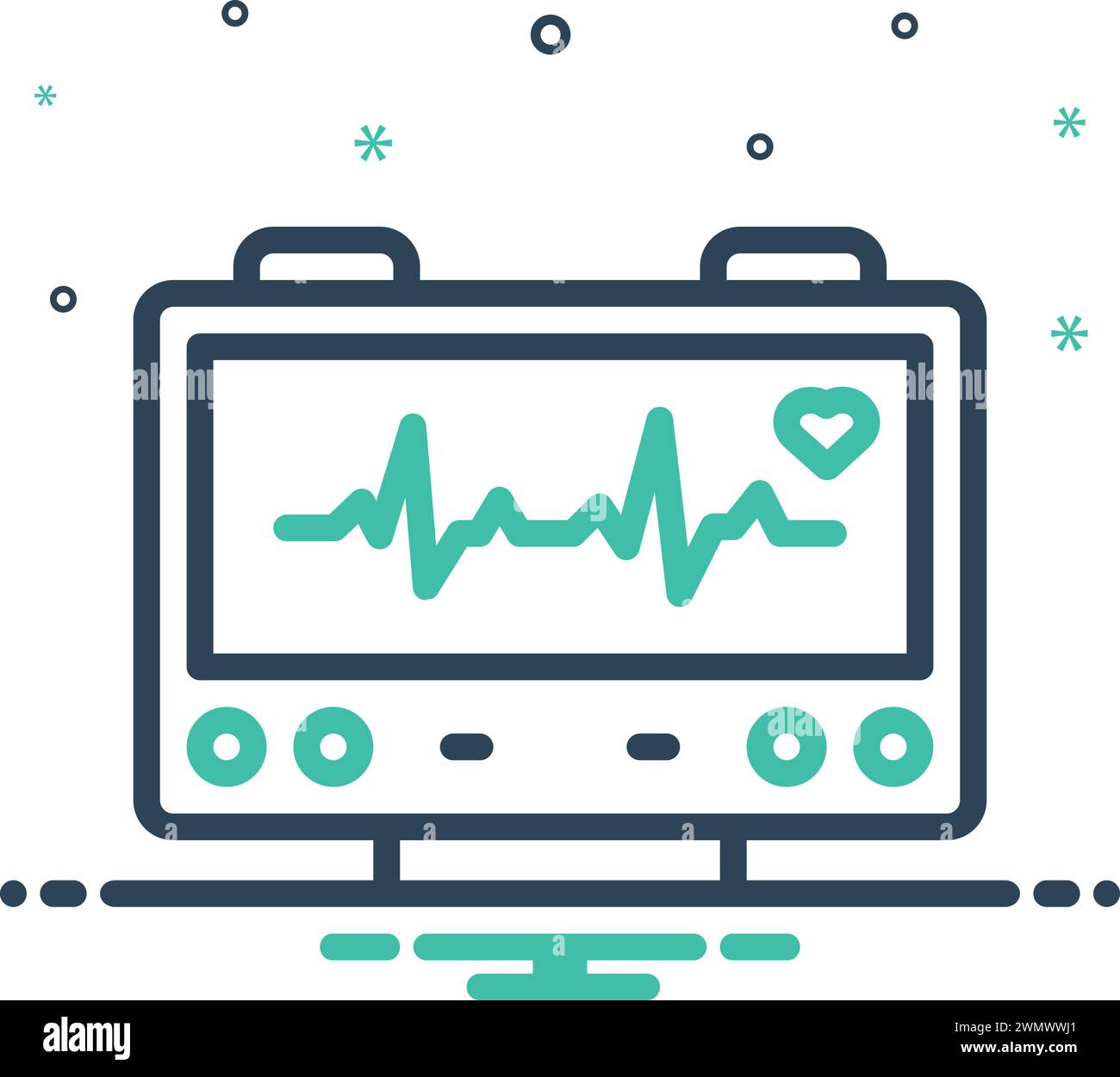 Icon for atrial fibrillation,cardiogram Stock Vector