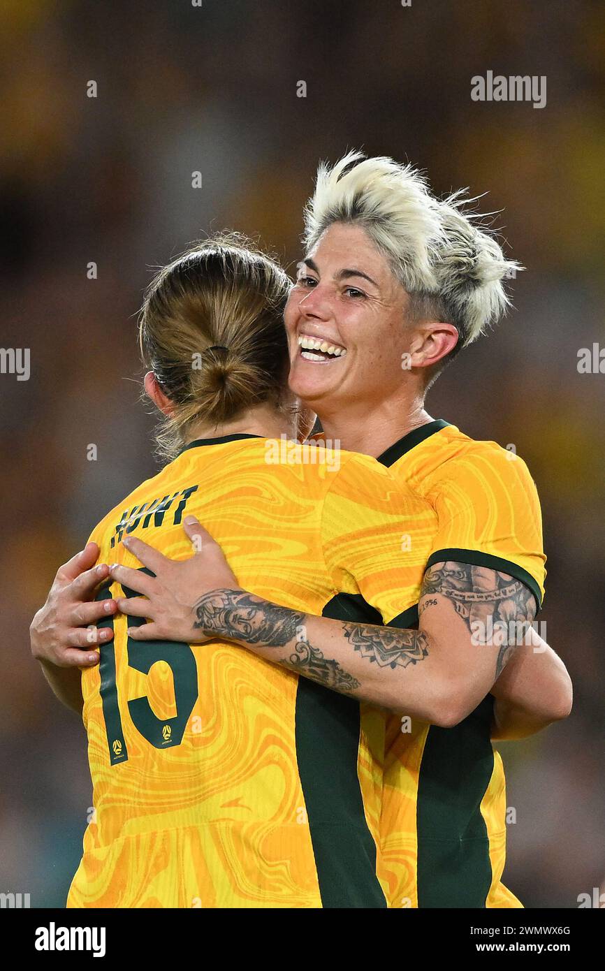 Melbourne, Australia. 28th Feb, 2024. Michelle Heyman of the Matildas ...