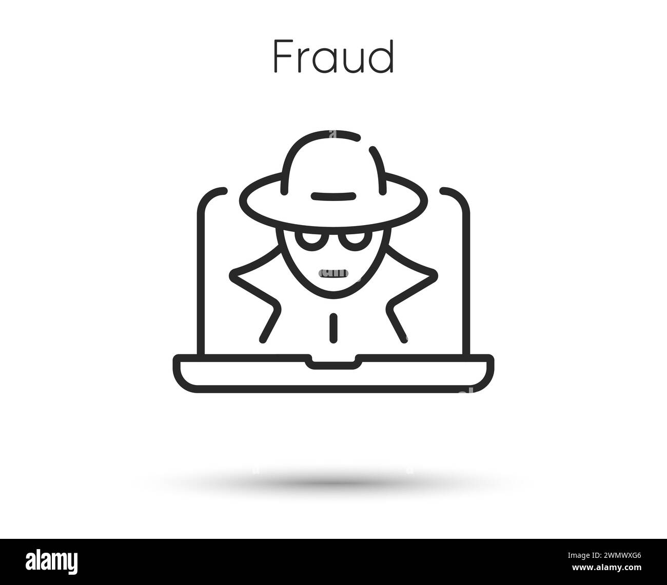 Fraud line icon. Spy, thief or hacker sign. Cyber hack symbol. Vector Stock Vector