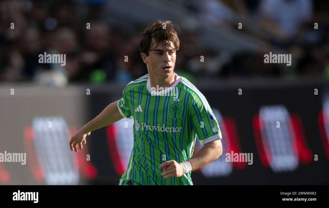 Seattle Sounders defender Cody Baker (34) runs during an MLS soccer