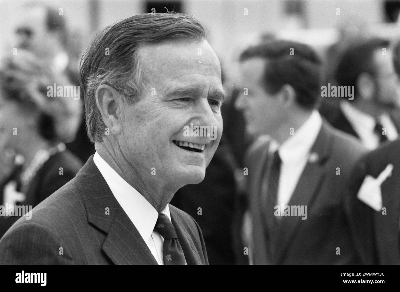 July 17, 1989. Amsterdam, Netherlands. Visit of President Bush of the United States to the Netherlands (George H.W. Bush senior) Stock Photo