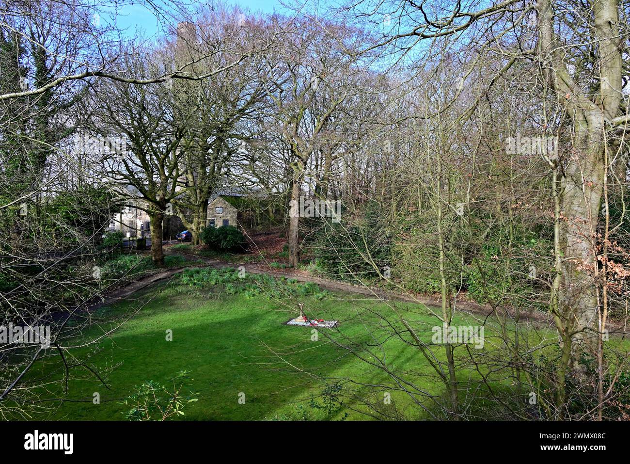 Around the UK - Memorial Garden - A stroll around Withnell Fold Village, Chorley, Lancashire, UK Stock Photo