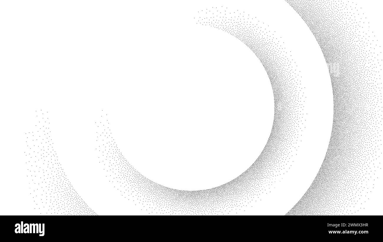 Dotted circular background with round concentric elements. Minimal abstract clean design template. Vector Stock Vector