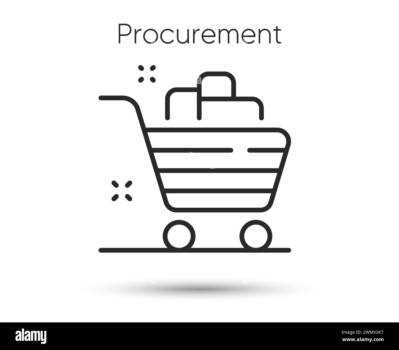 Procurement line icon. Ecommerce shopping cart sign. Procure supply symbol. Vector illustration Stock Vector