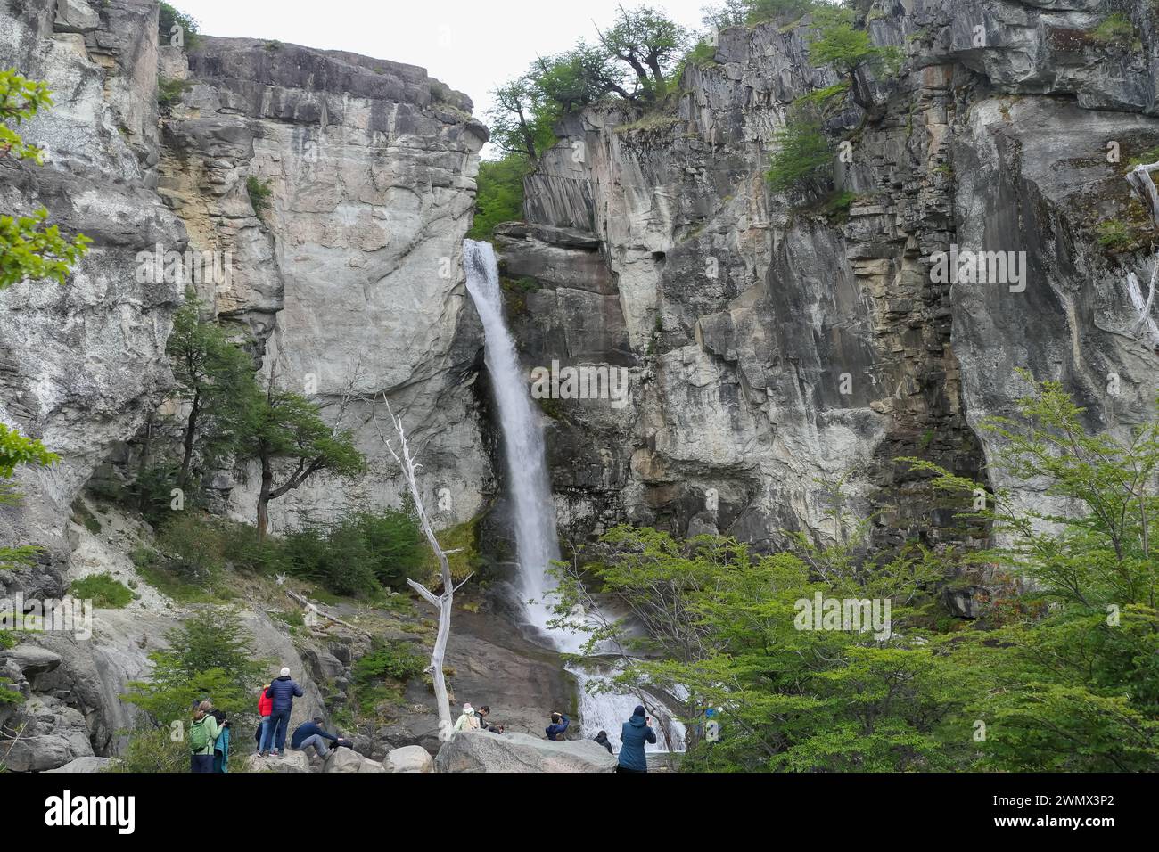 Argentinian Patagonia: the waterfall Chorrillo del Salto near El Chalten Stock Photo