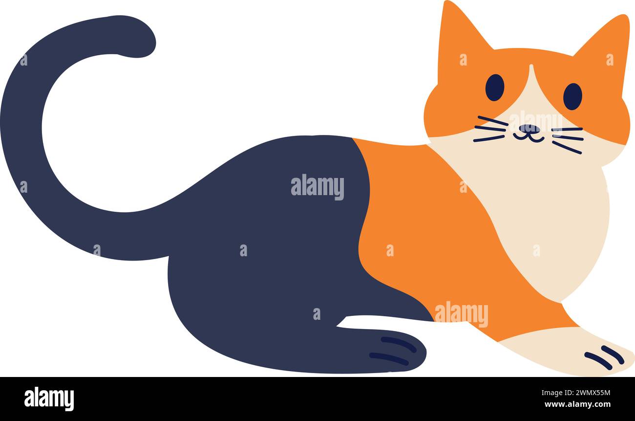 cat flat style isolated on background Stock Vector Image & Art - Alamy