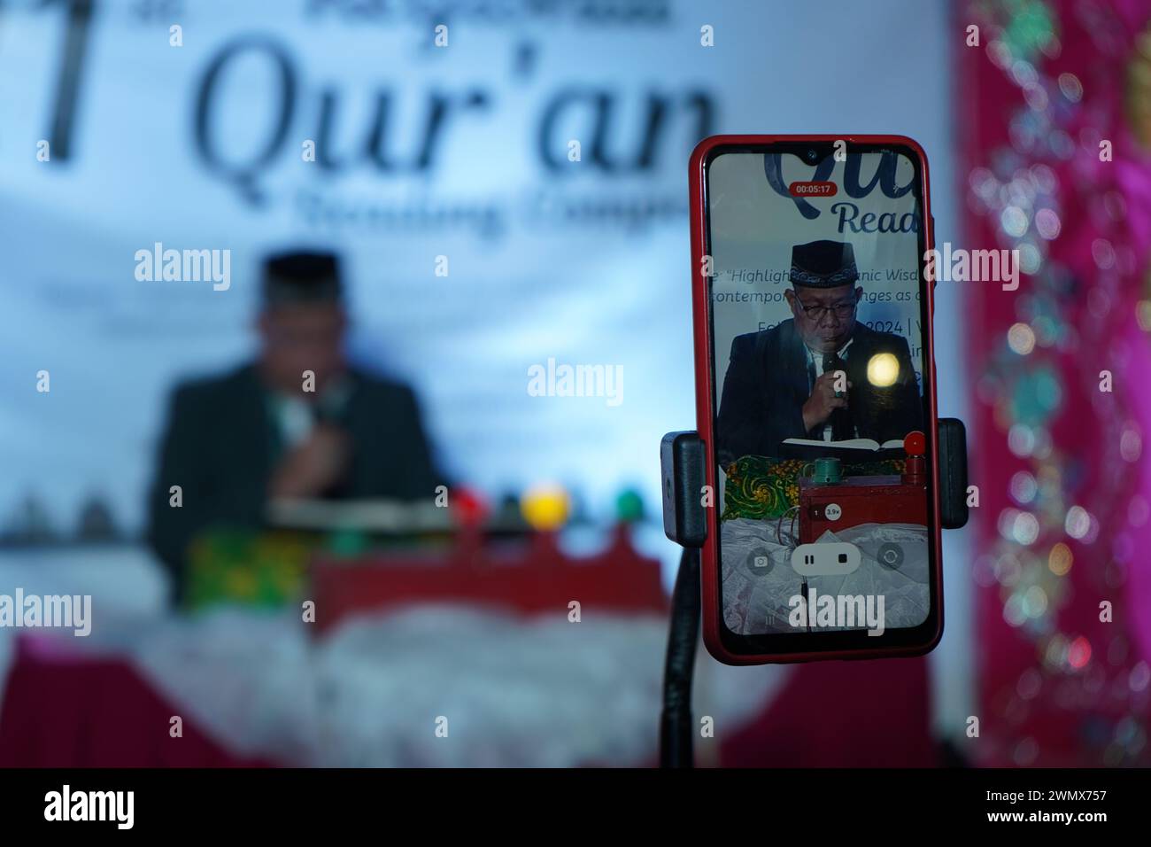 Quezon City, Philippines. 28th February 2024. A contestant reciting Qur
