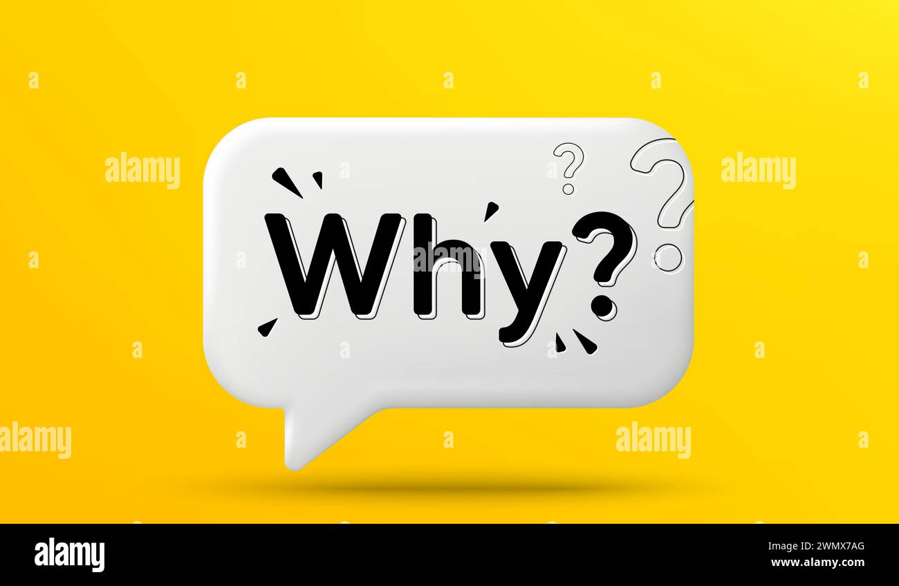 Why question chat bubble. Conversation question speech bubble. Yellow ...
