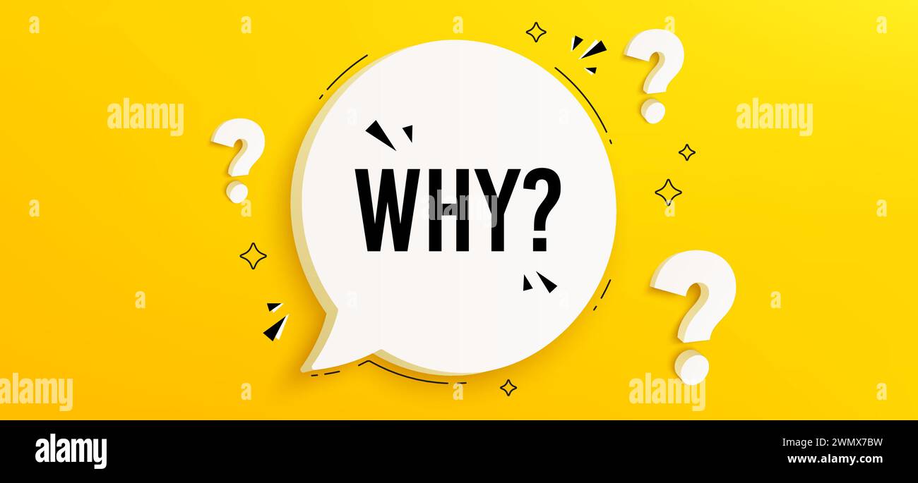 Why question chat bubble. Conversation question speech bubble. Yellow ...