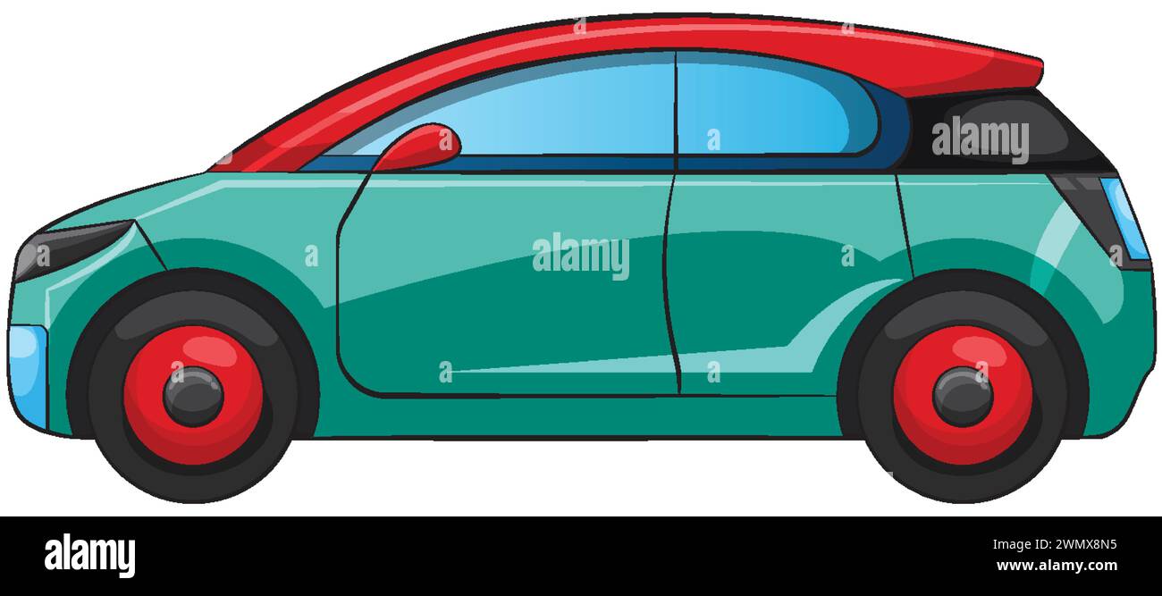 Colorful vector graphic of a contemporary vehicle Stock Vector