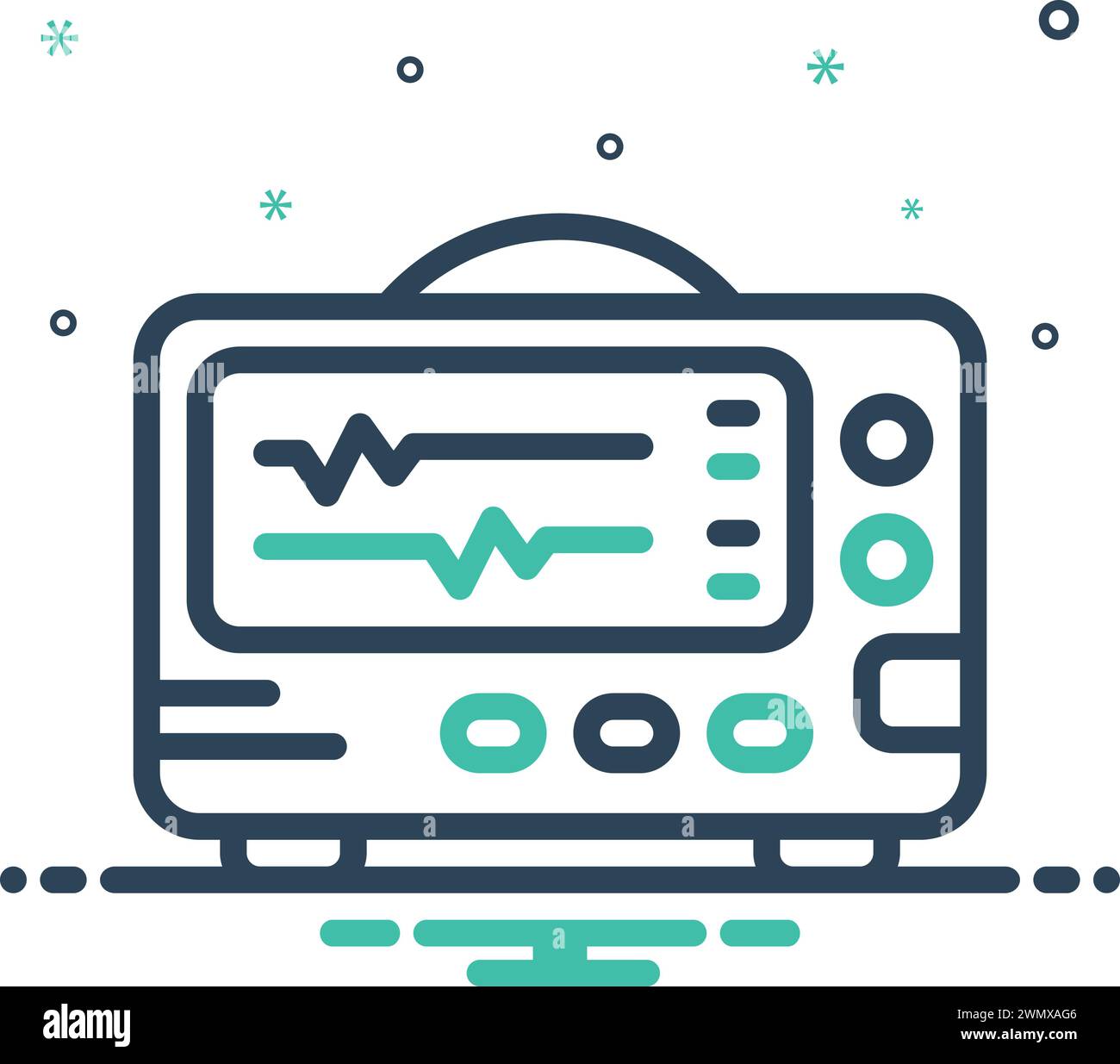 Icon for monitor,atrial fibrillation Stock Vector