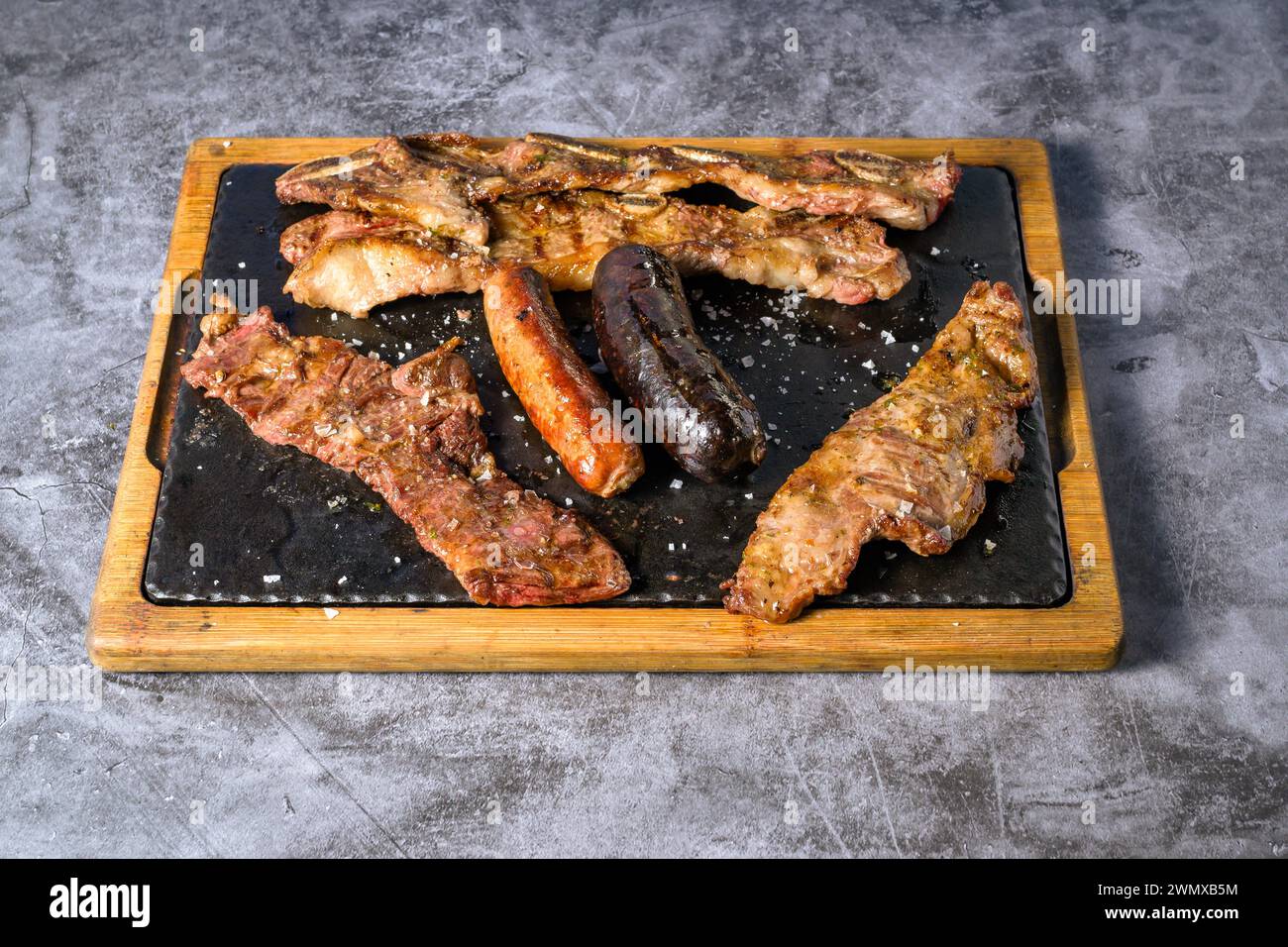 Mixed argentine beef barbecue rico Stock Photo