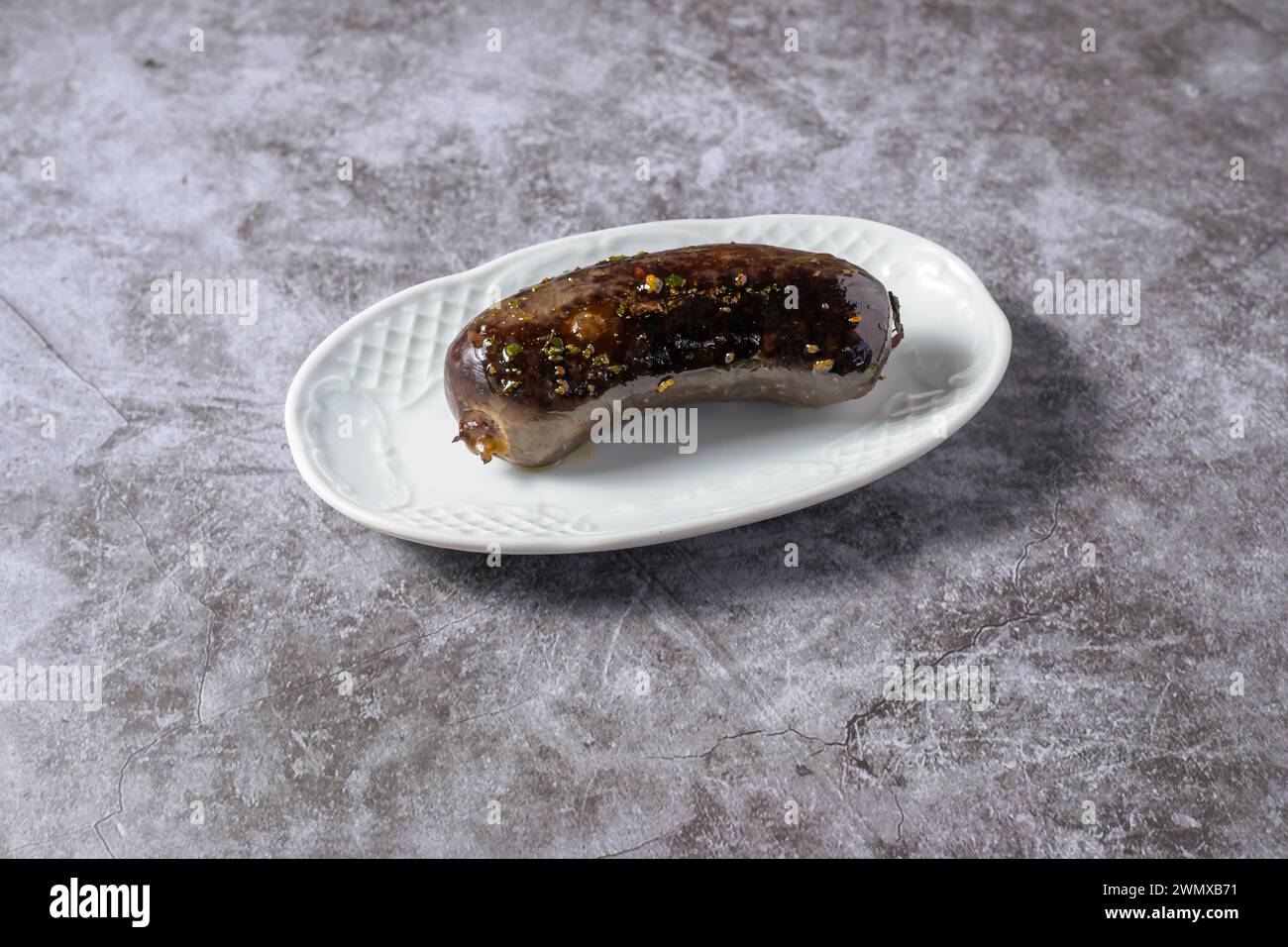 Typical argentinian blood sausage, grilled Stock Photo