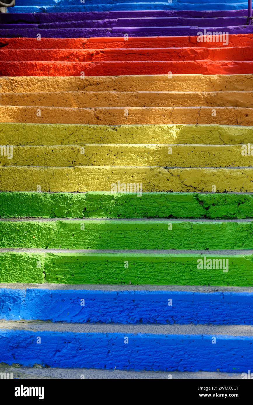 Rainbow staircase hi-res stock photography and images - Alamy