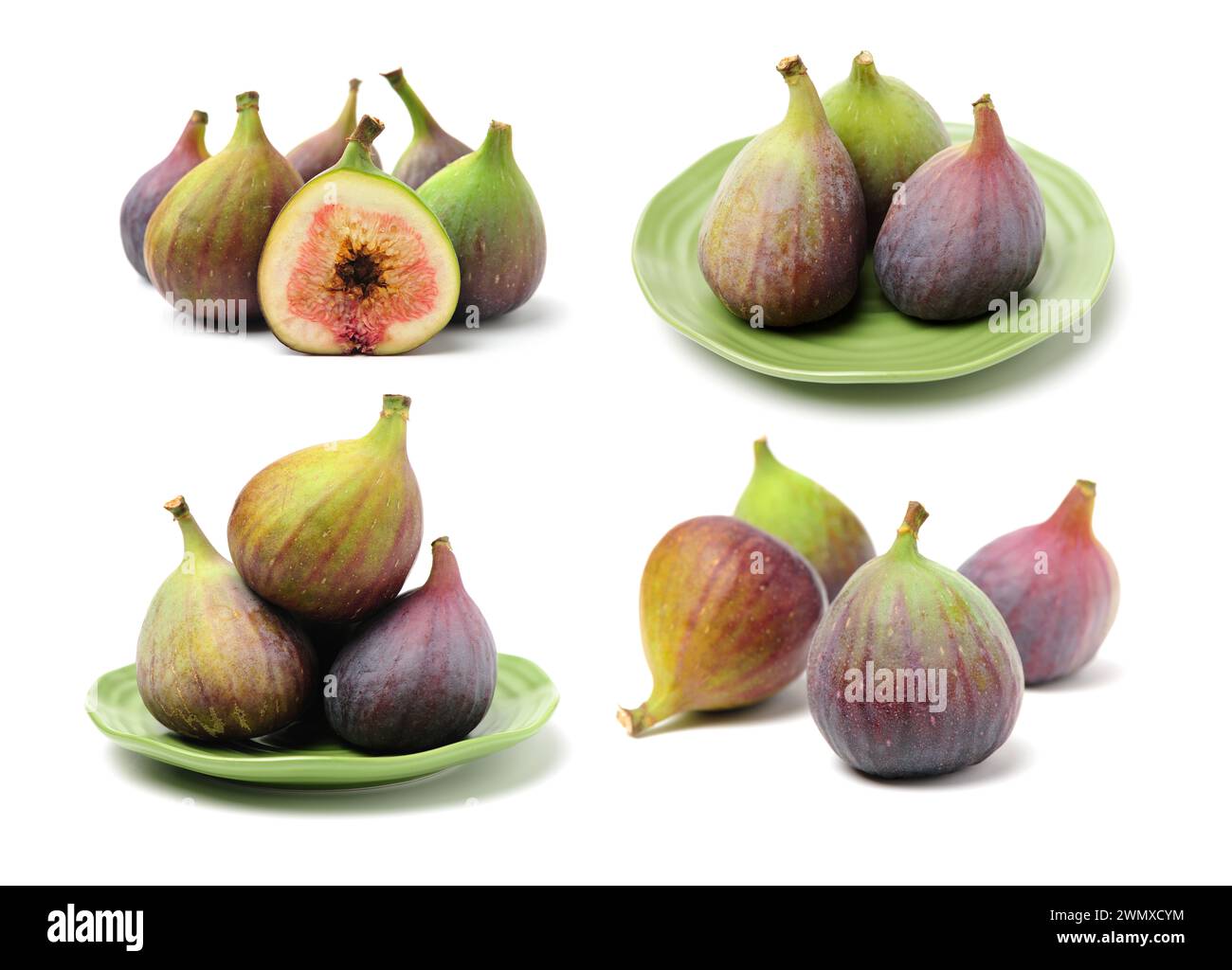 Ripe figs on a white background Stock Photo - Alamy