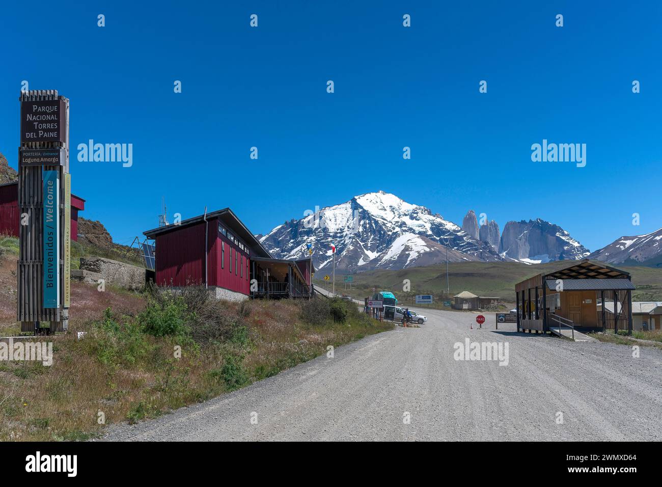 Entrance, checkpoint, Torres del Paine National Park, Parque Nacional