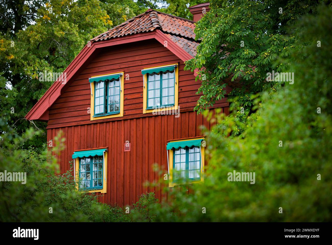 Swedish holiday home, Nordic red, house, living, farmhouse, farmhouse ...