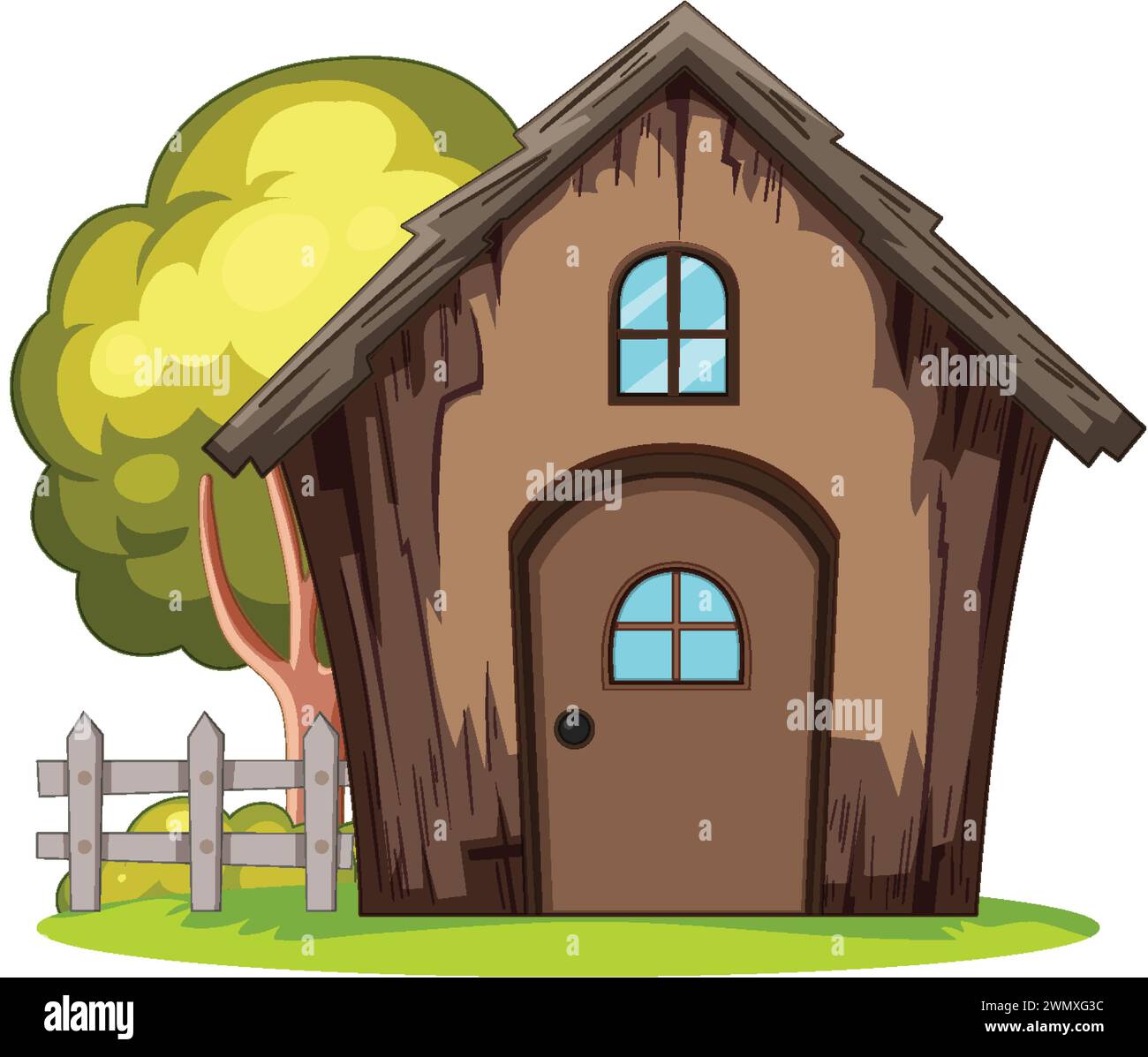Vector illustration of a small wooden house Stock Vector Image & Art ...